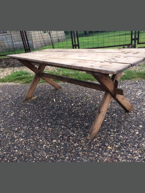 Vintage Hungarian Oak Farm Table #328