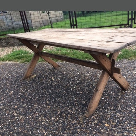 Vintage Hungarian Oak Farm Table #328