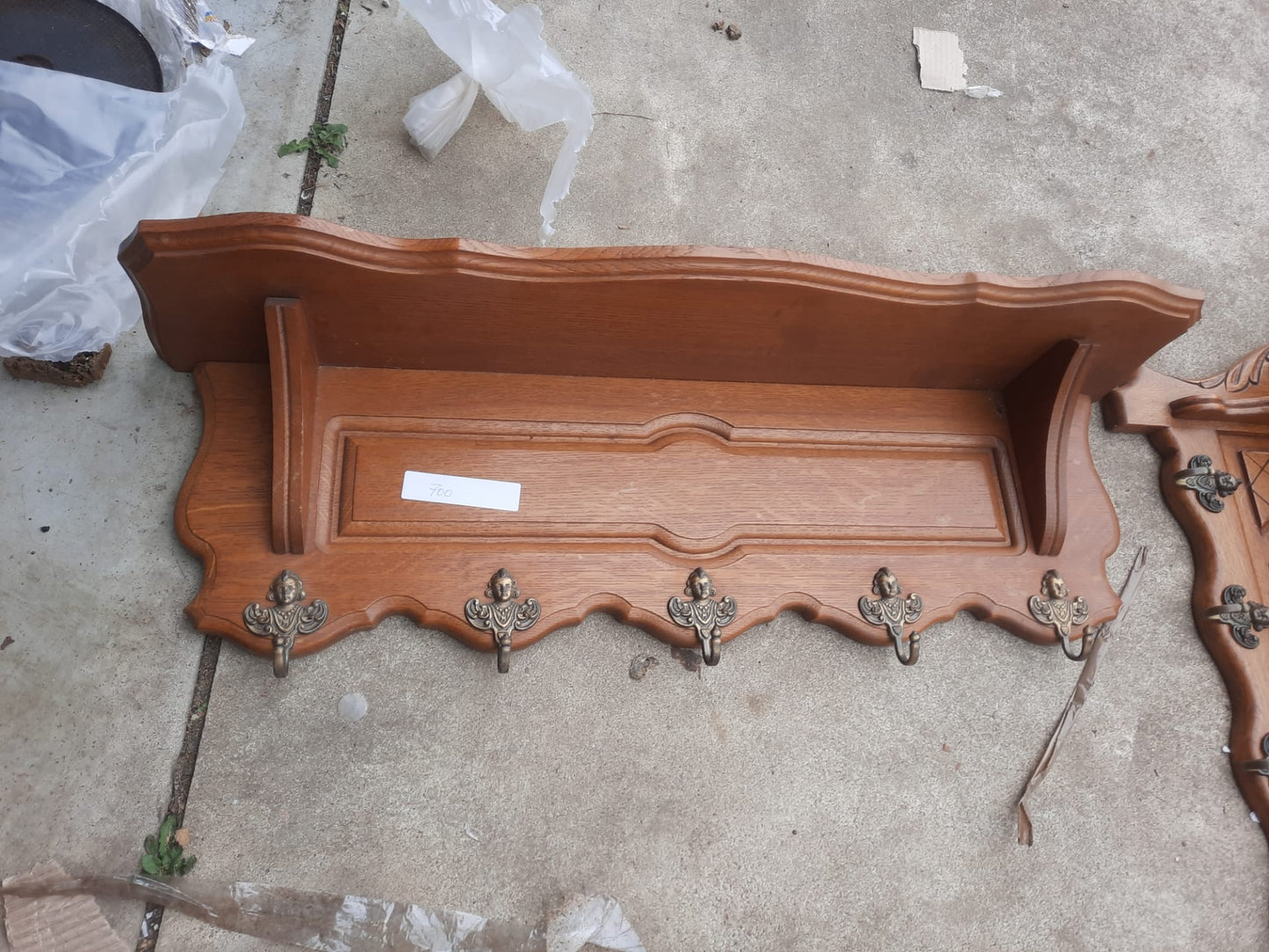 Vintage Belgian Oak Shelf #686
