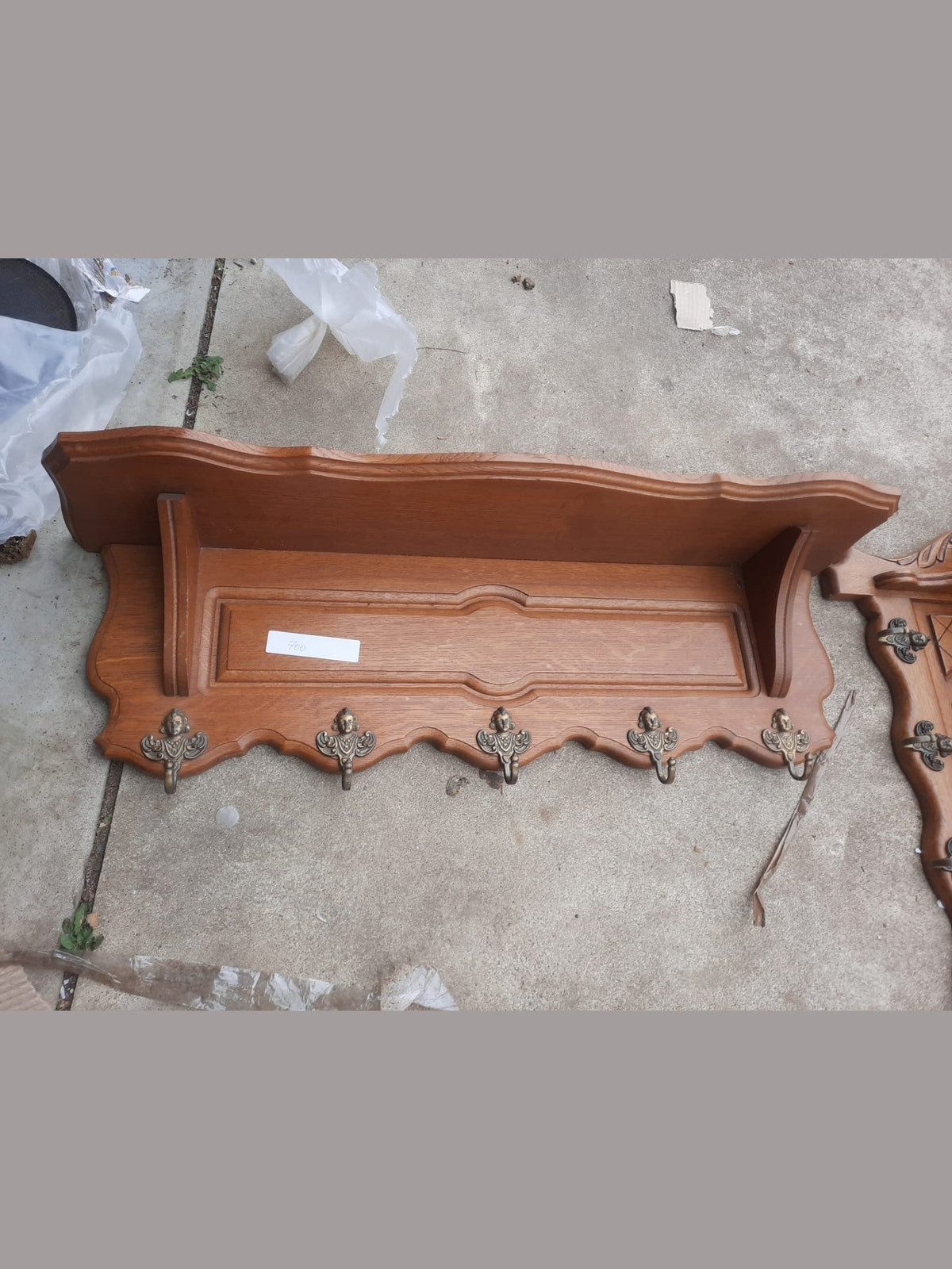 Vintage Belgian Oak Shelf #699