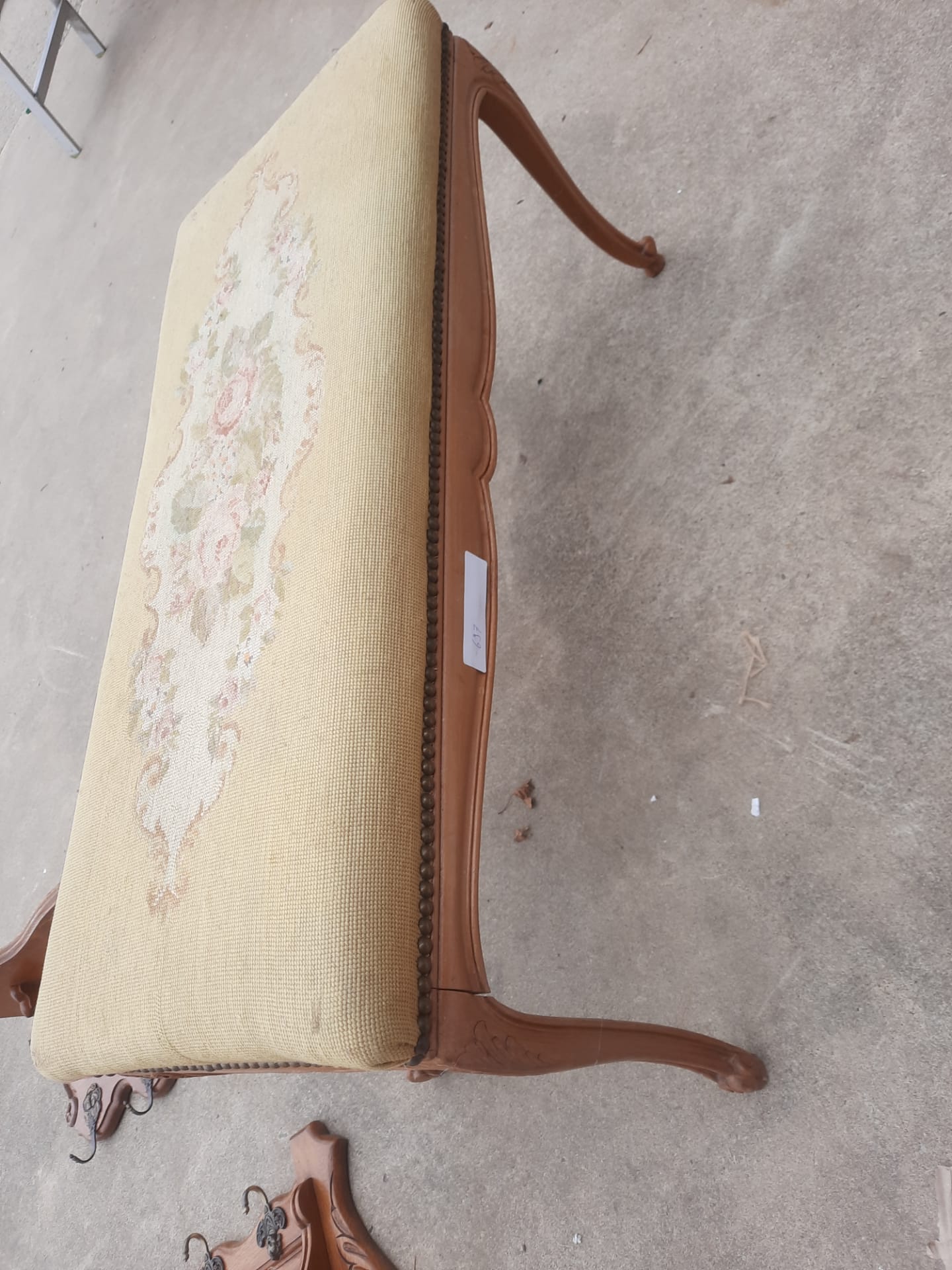 Stool - Footstool Long Yellow Upholstery