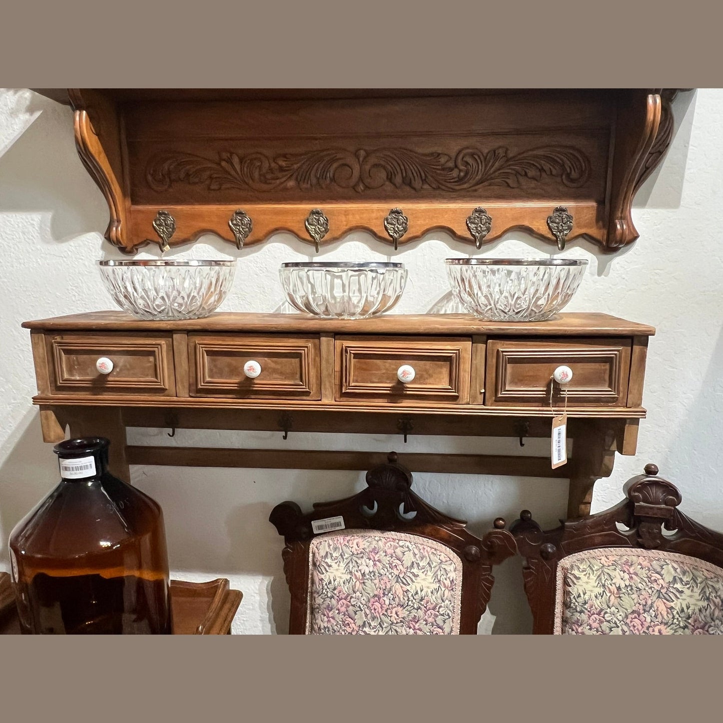 Vintage Hungarian Kitchen Shelf #628