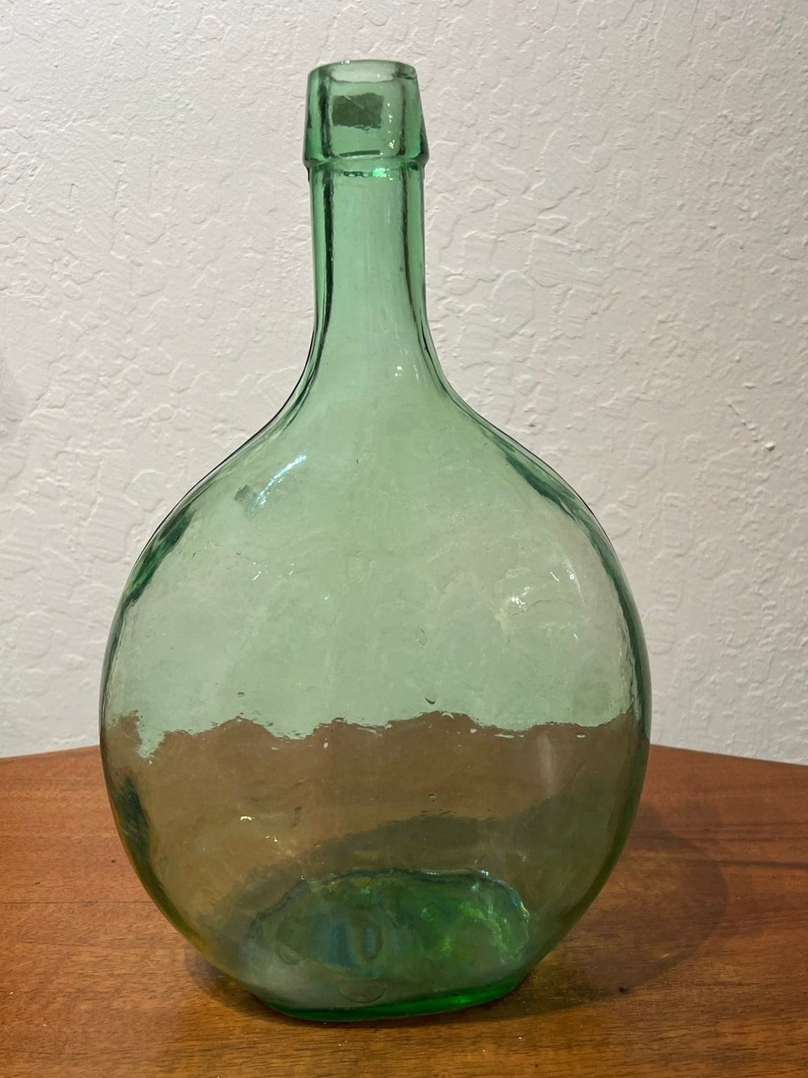 Vintage Small Hungarian Brandy Bottle - Green 514-1