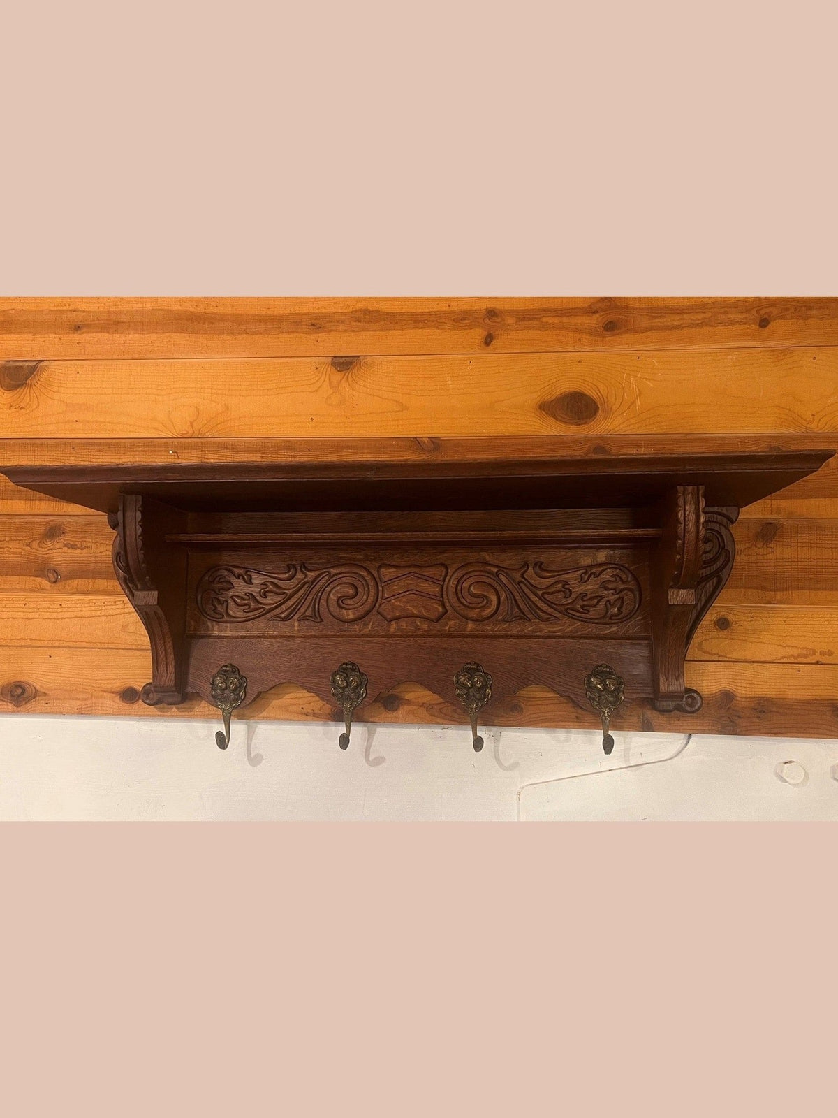 Vintage Belgian Oak Shelf #616
