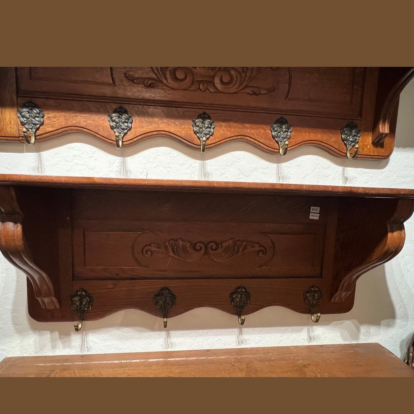 Vintage Belgian Oak Shelf #618