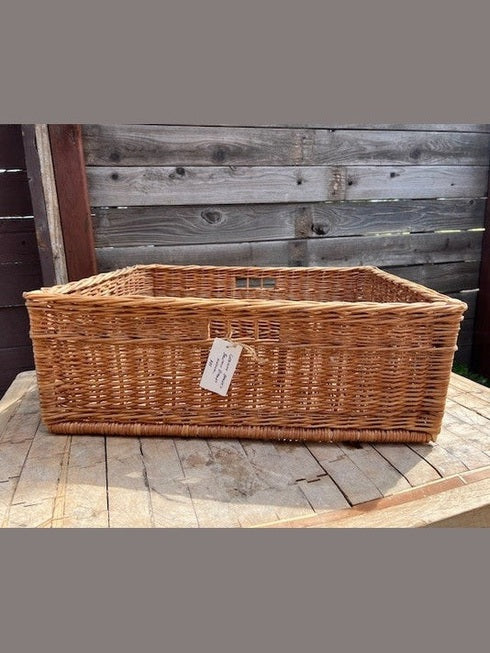 Vintage German Woven Bread Basket, Medium