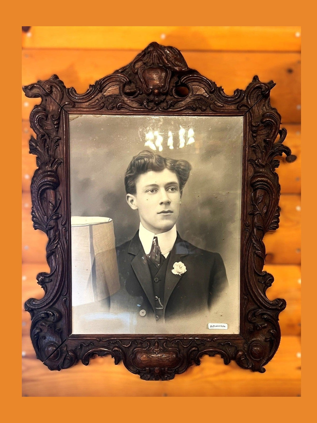 Vintage French Solid Oak Picture Frame