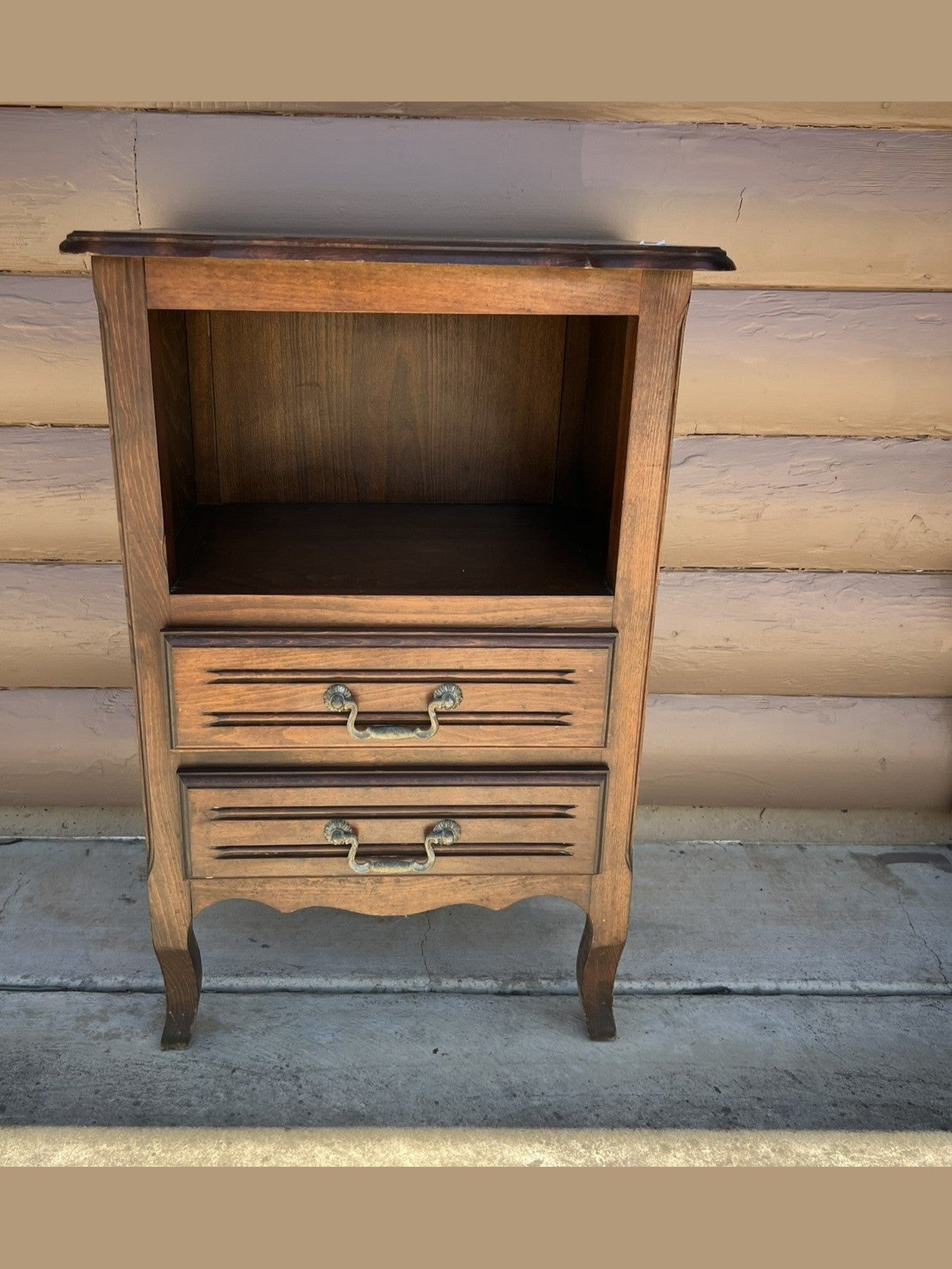 Vintage Belgian Rustic Style Small Chest of Drawers with Open Shelf #237