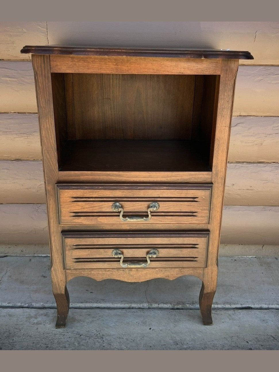 Vintage Belgian Rustic Style Small Chest of Drawers with Open Shelf #237