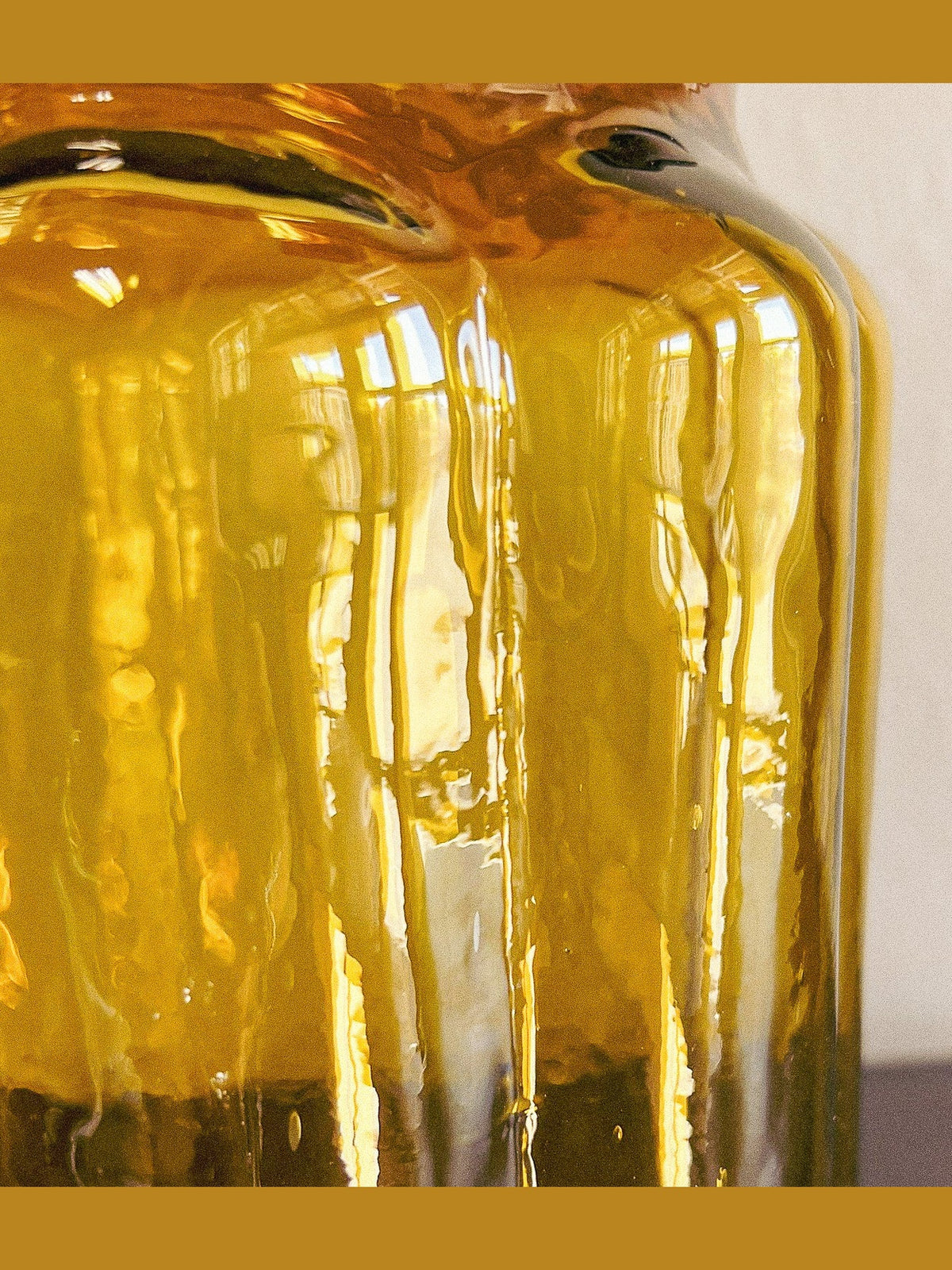 Amber Hungarian Hand-Blown Glass Pickle Jar