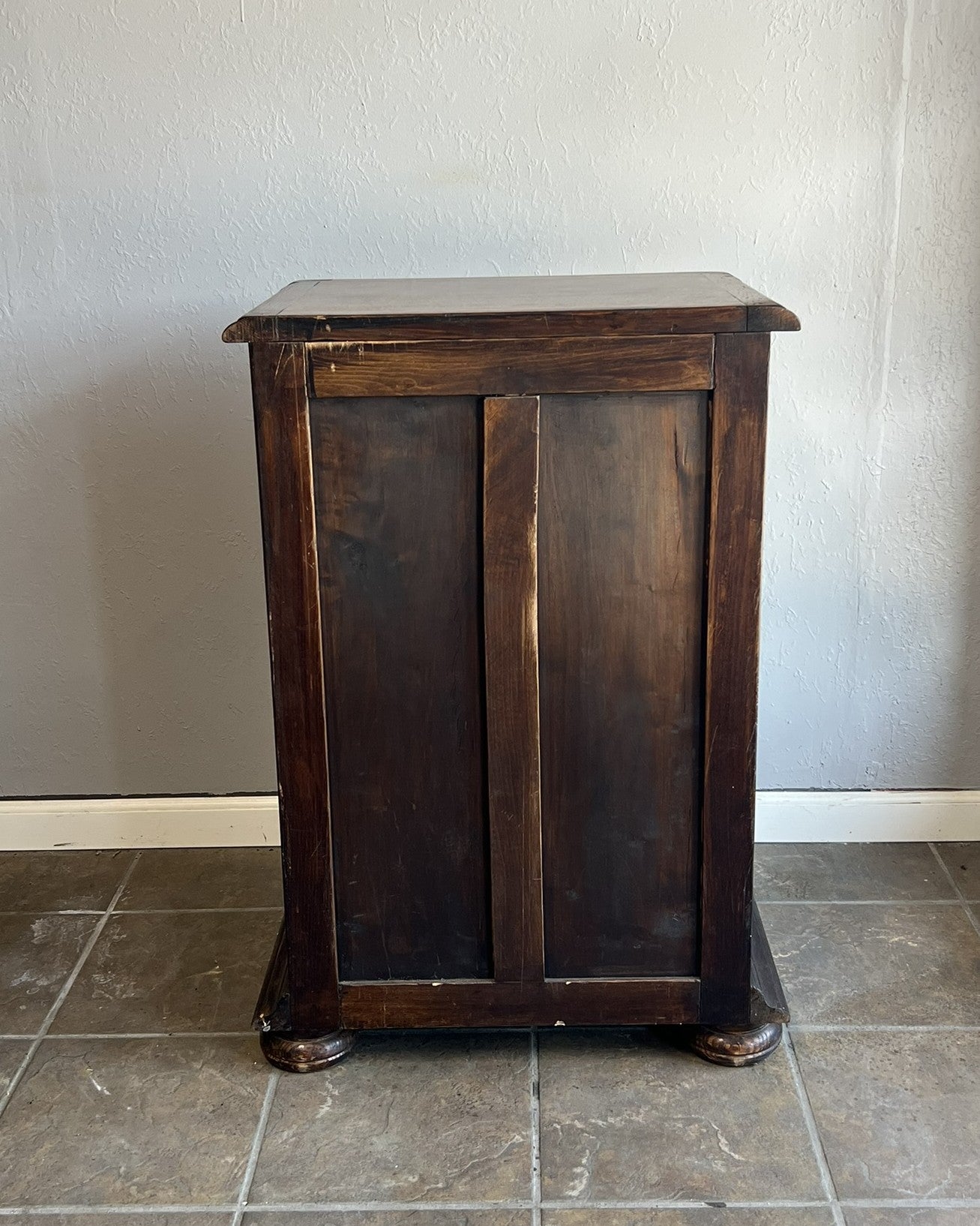 Vintage French Dark Oak Nightstand – Provence Style Bedside Table