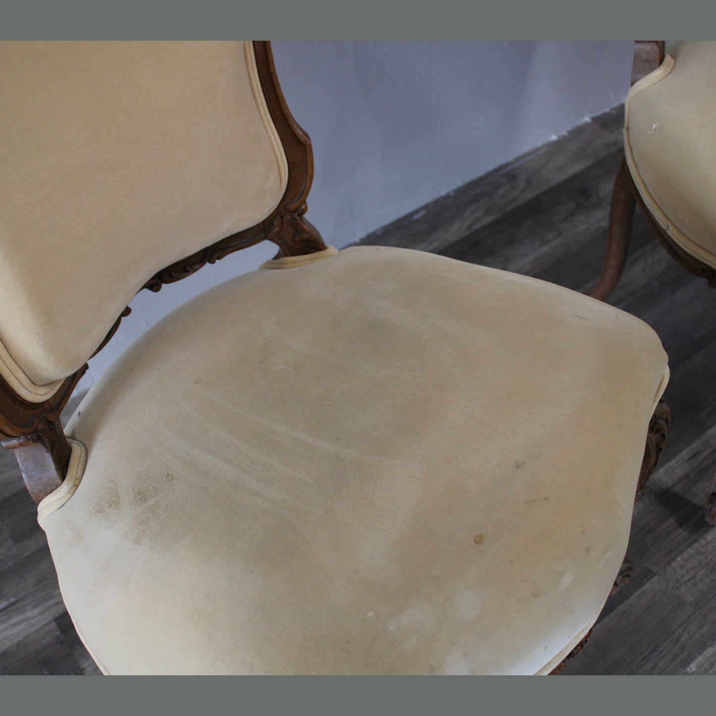 Pair French Walnut Louis XV Chairs