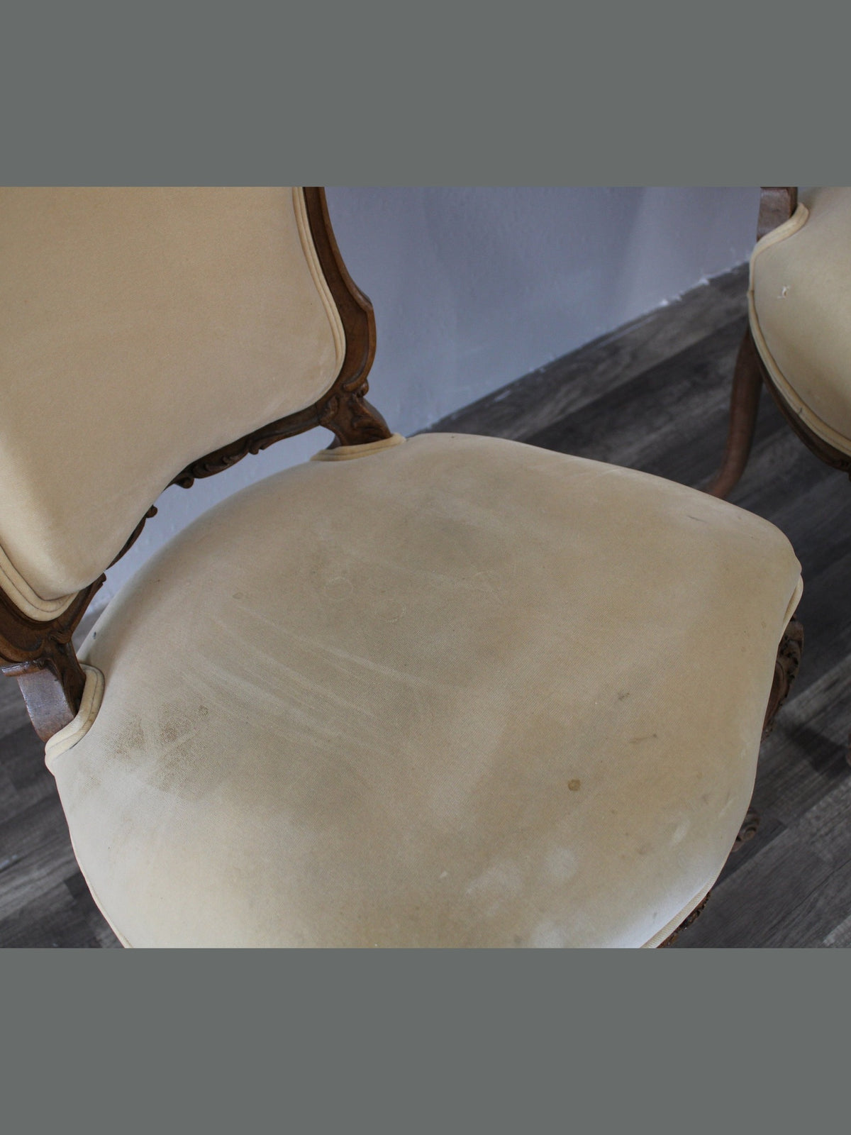 Pair French Walnut Louis XV Chairs