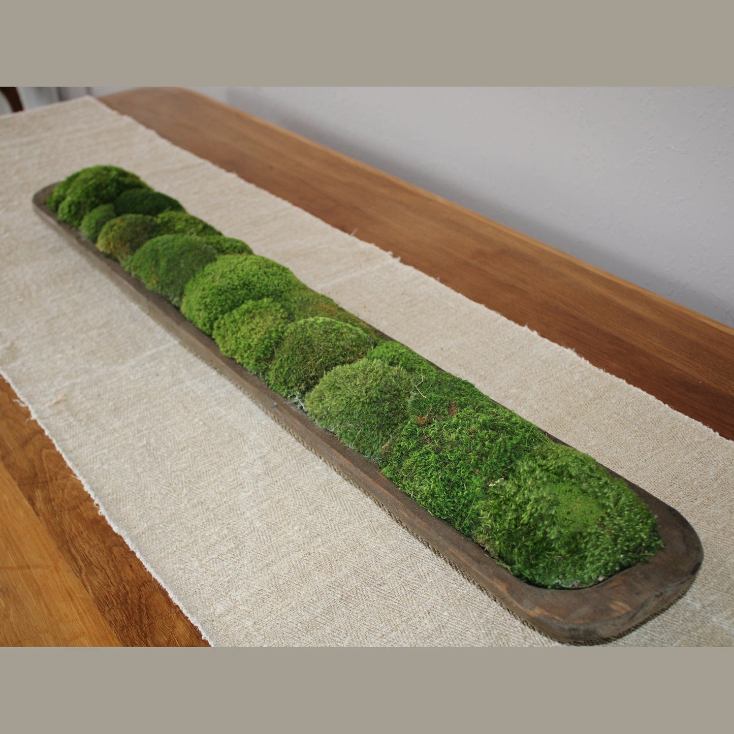 Rustic Moss Filled Dough Bowl