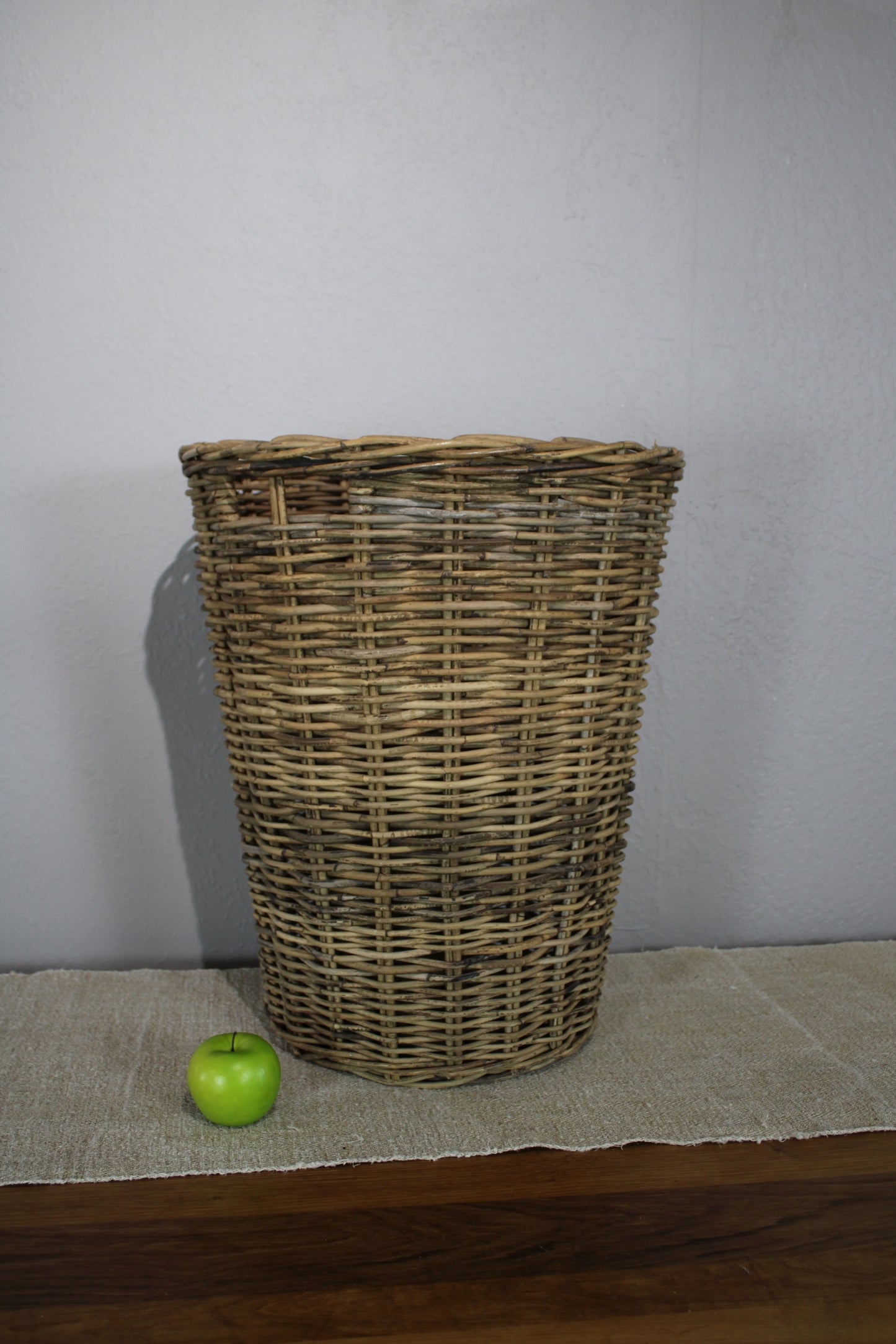 Vintage European Wicker Laundry Basket