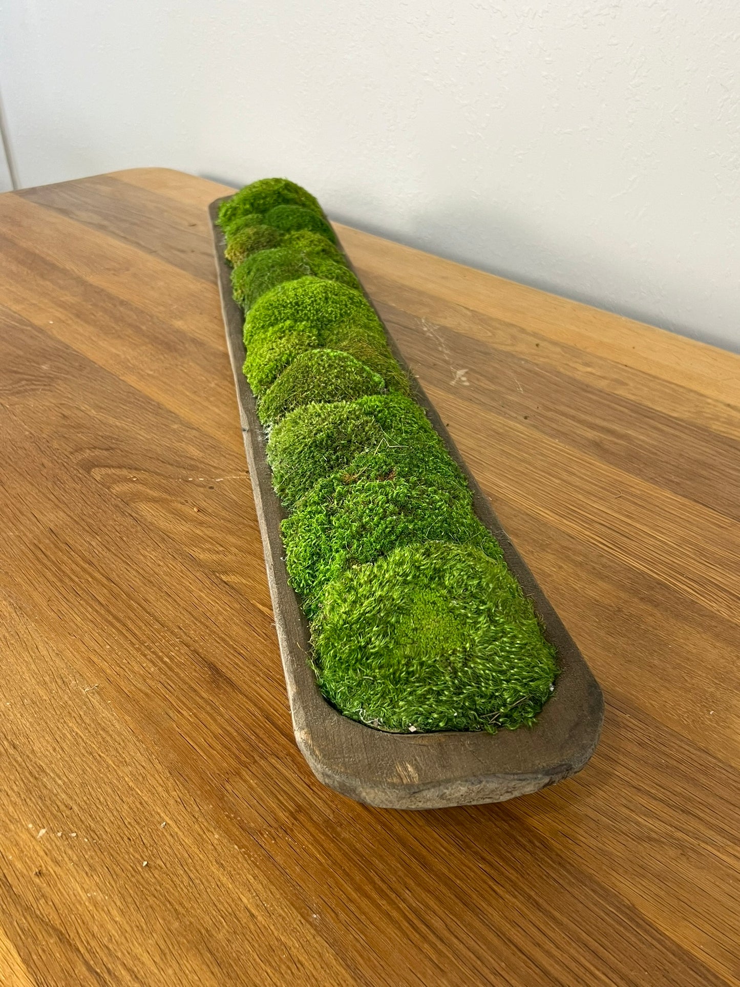 Rustic Moss Filled Dough Bowl