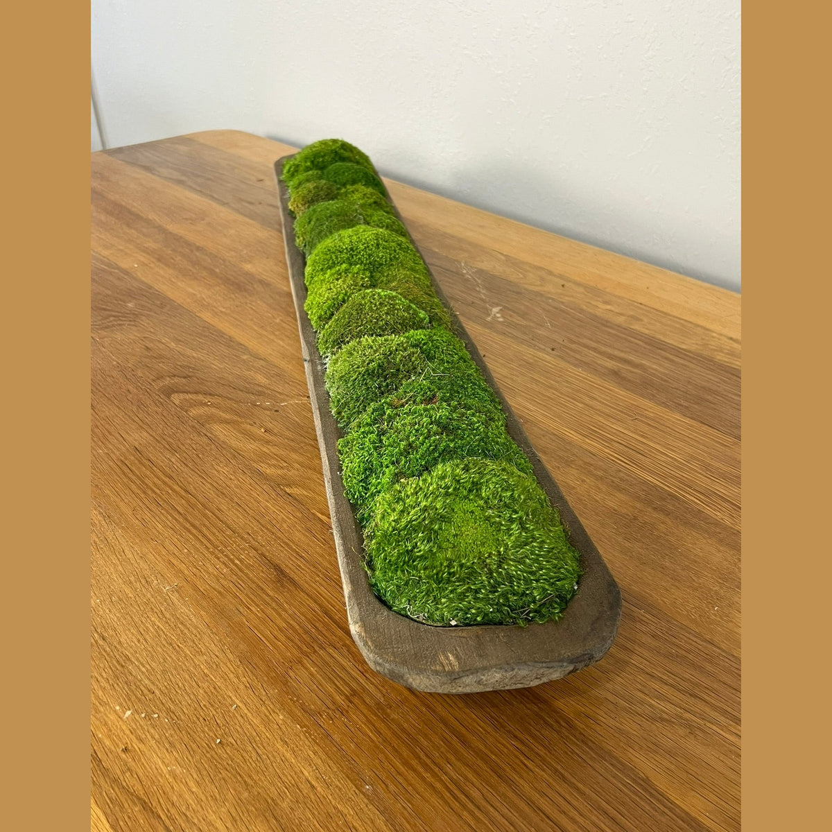 Rustic Moss Filled Dough Bowl