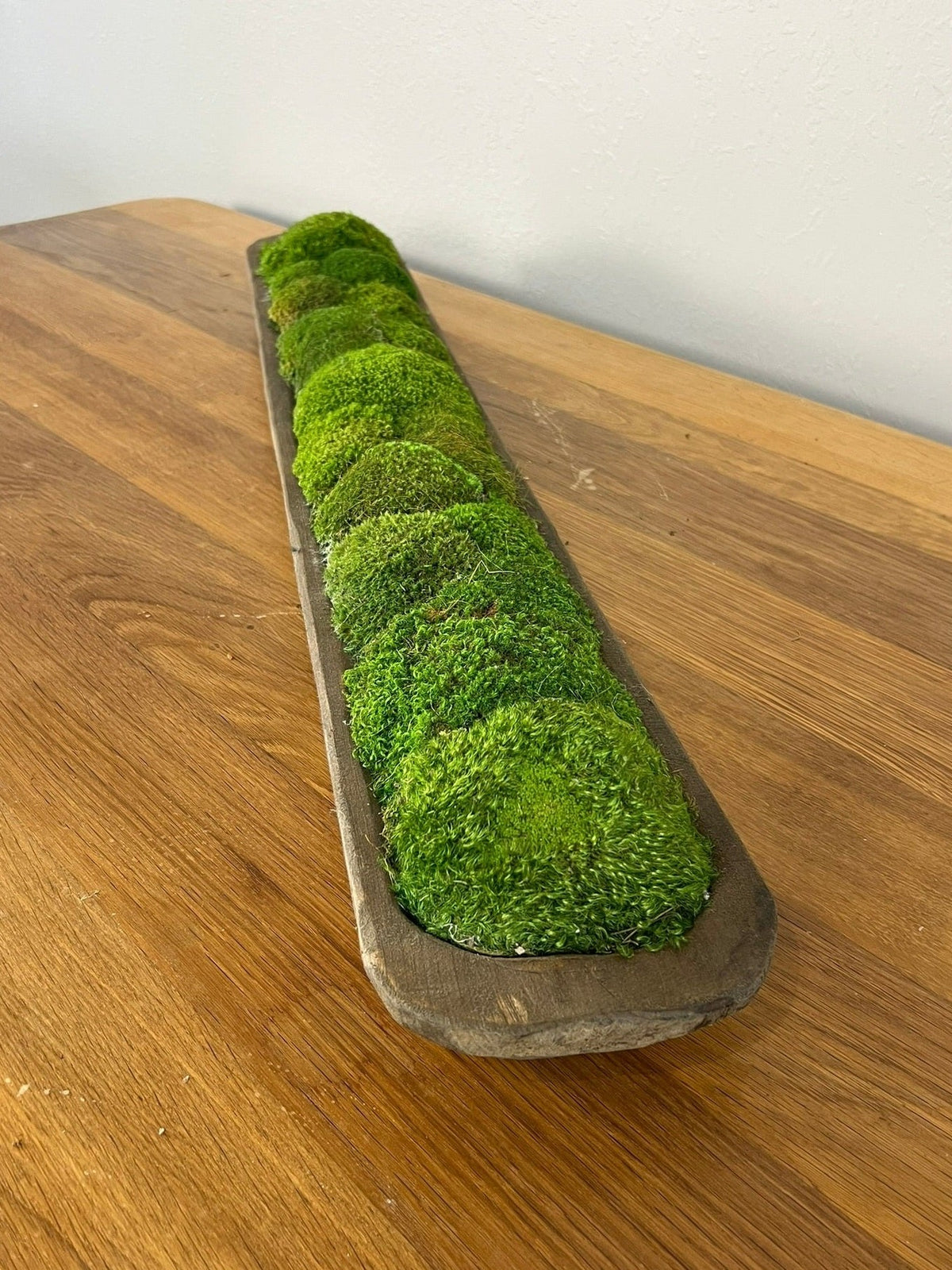 Rustic Moss Filled Dough Bowl