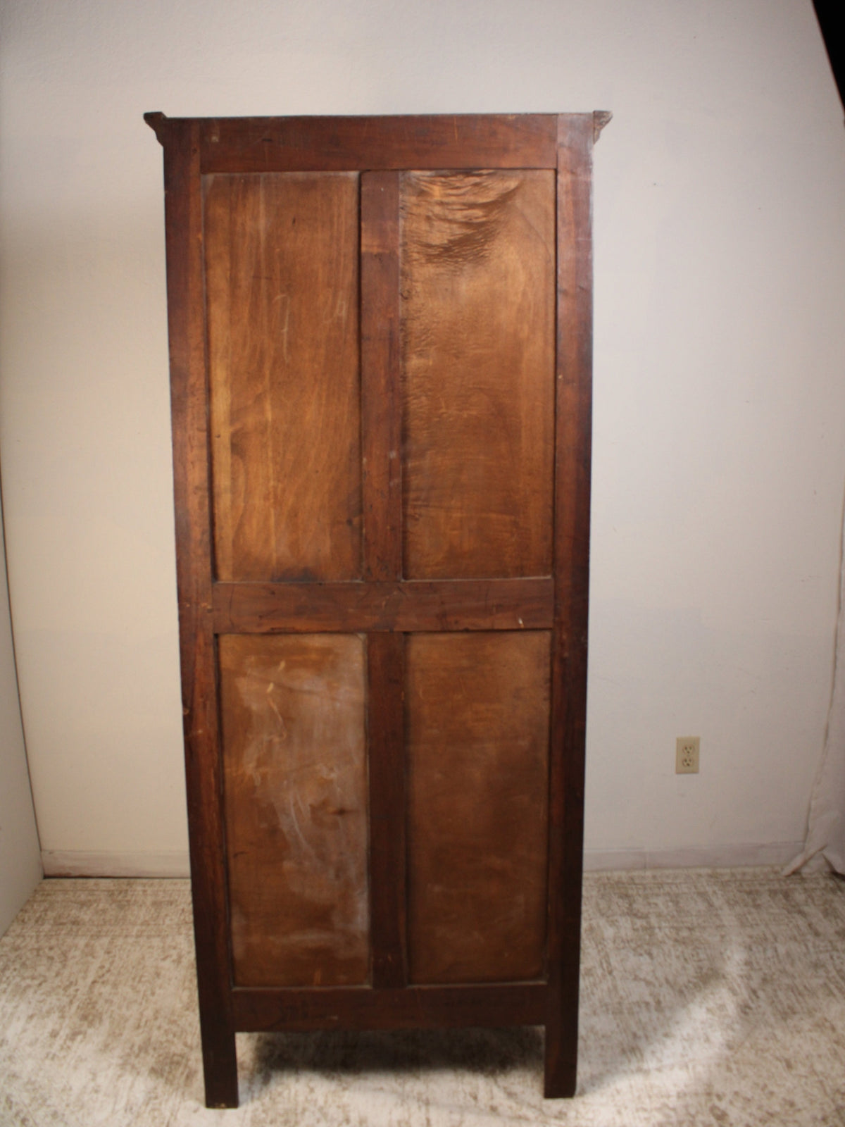 Antique French Provincial Carved Solid Oak Bonnetière
