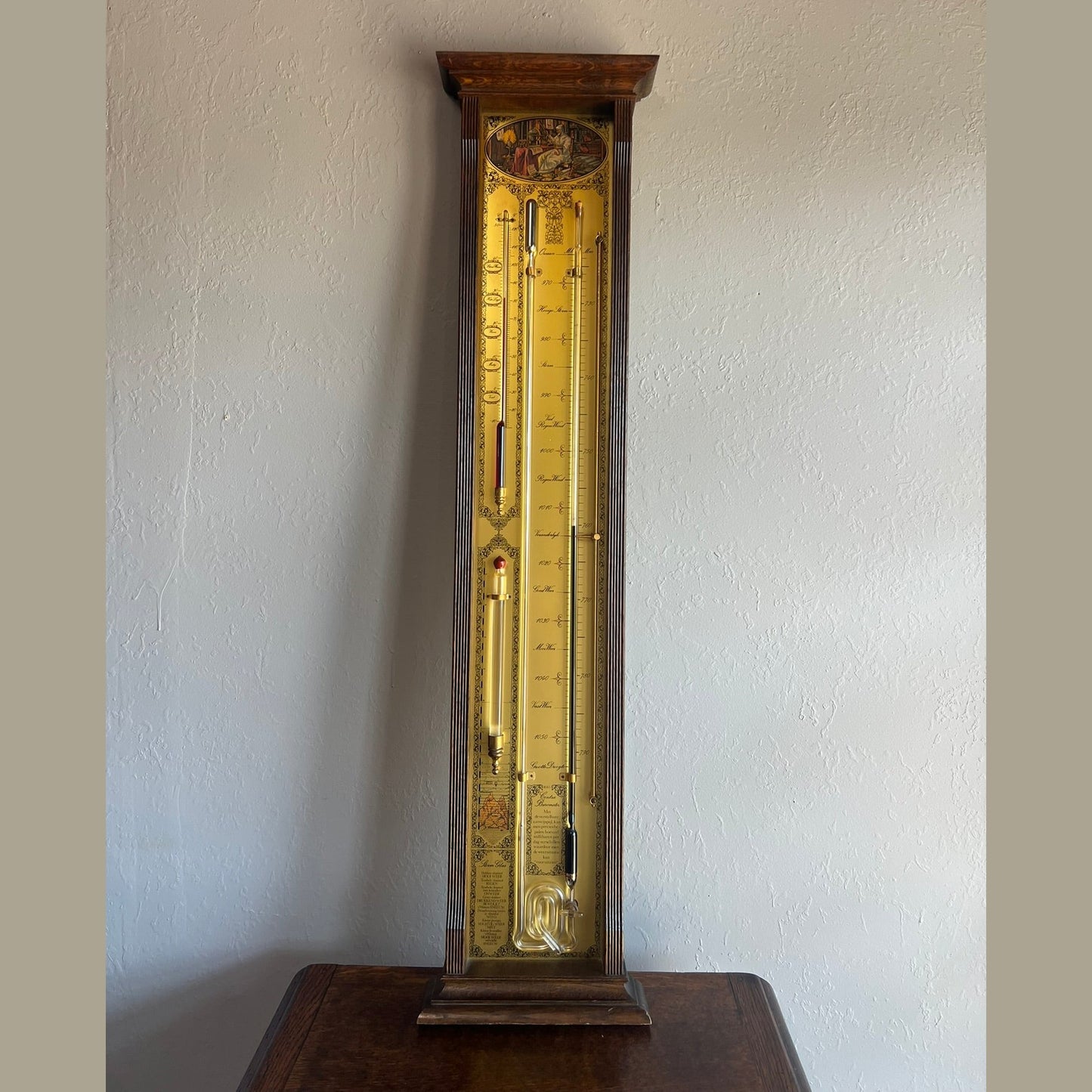 Vintage Belgian Oak Barometer - Long #372