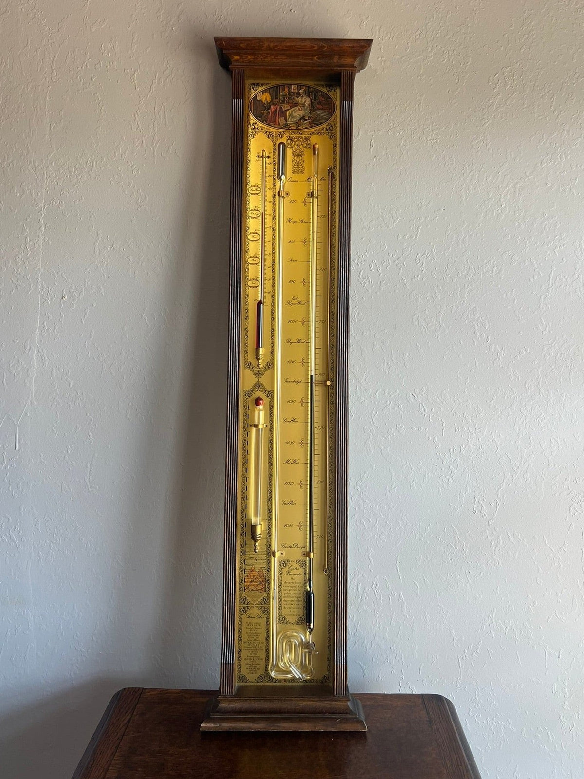 Vintage Belgian Oak Barometer - Long #372