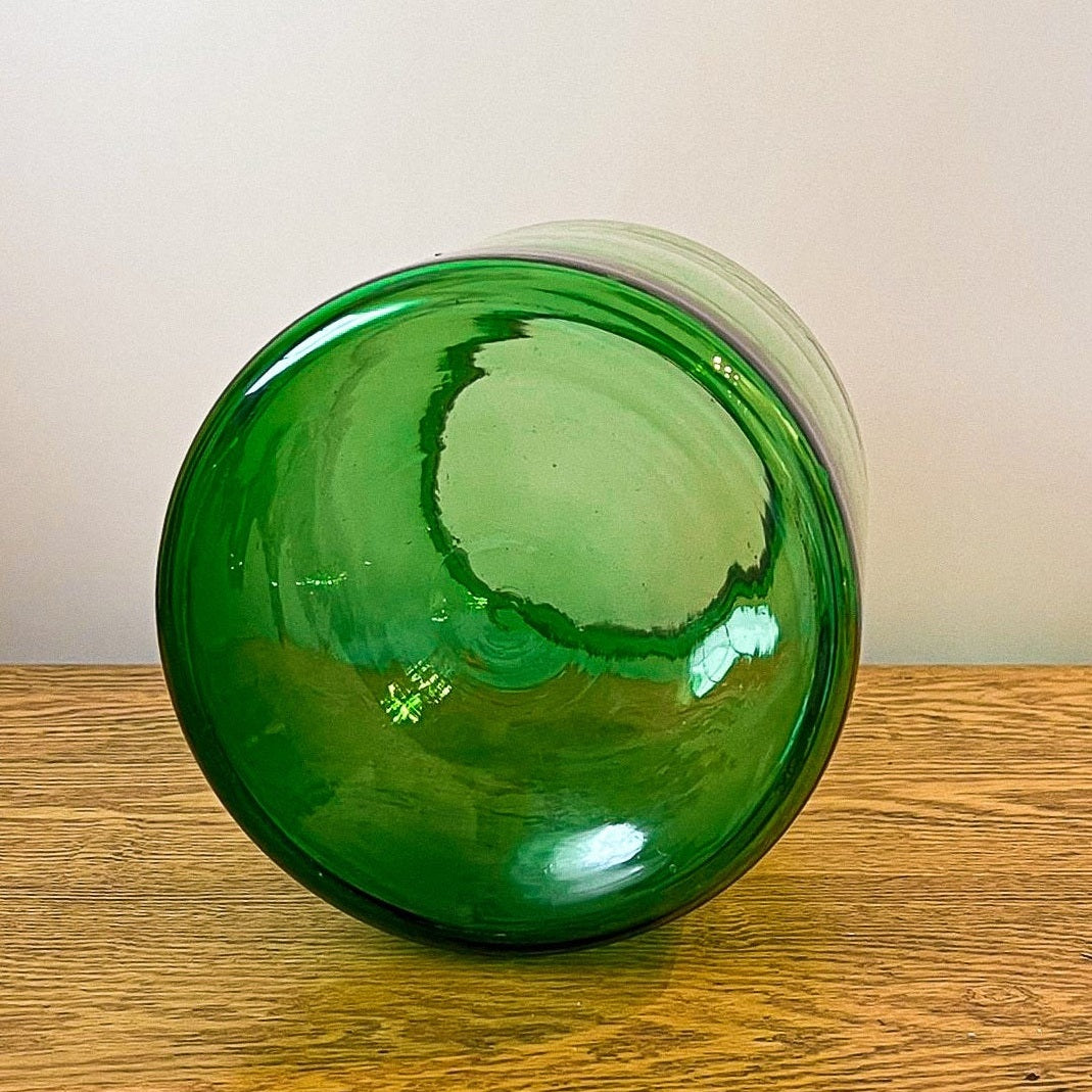 Green Hungarian Hand-Blown Glass Pickle Jar