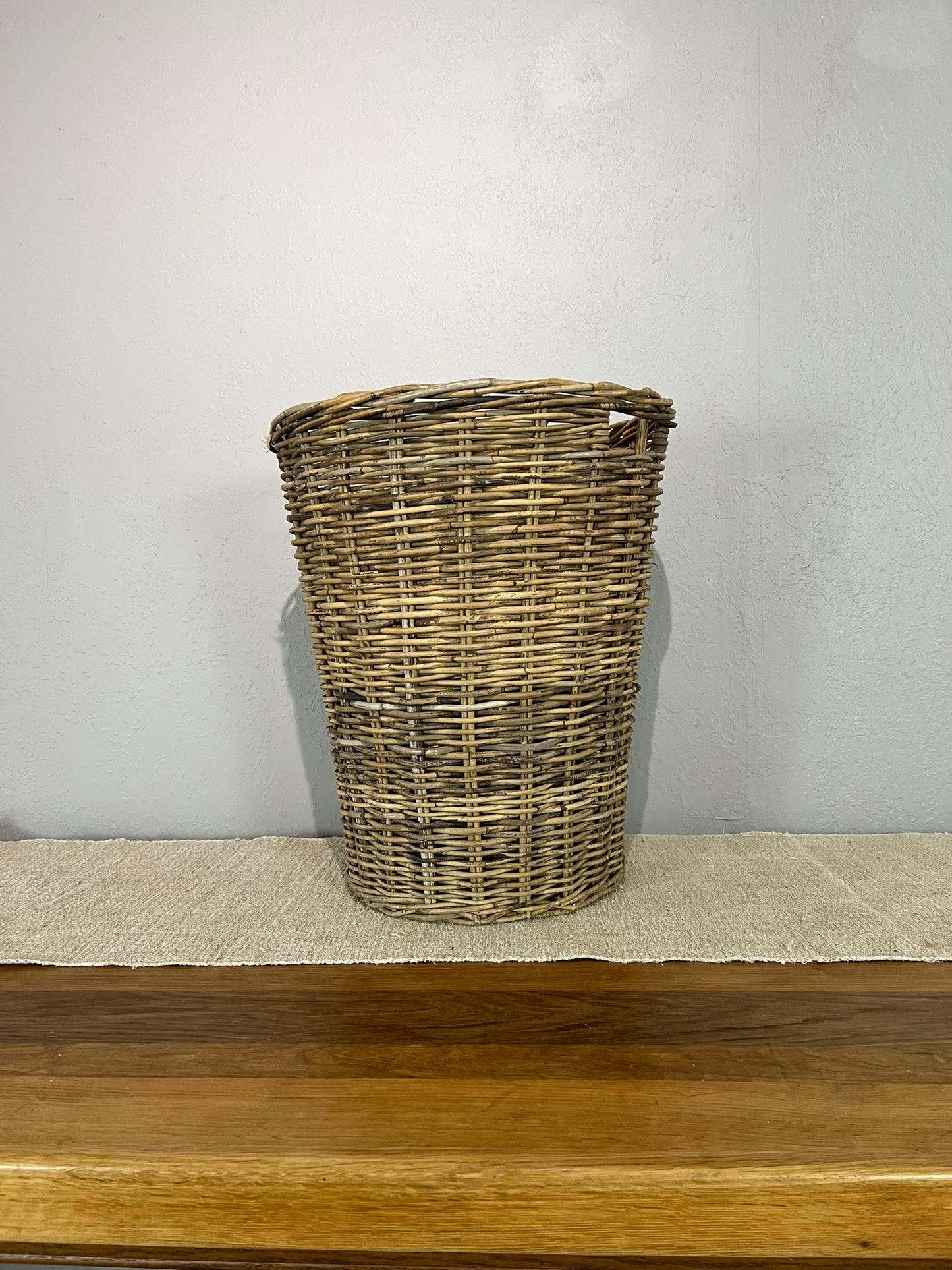 Vintage European Wicker Laundry Basket