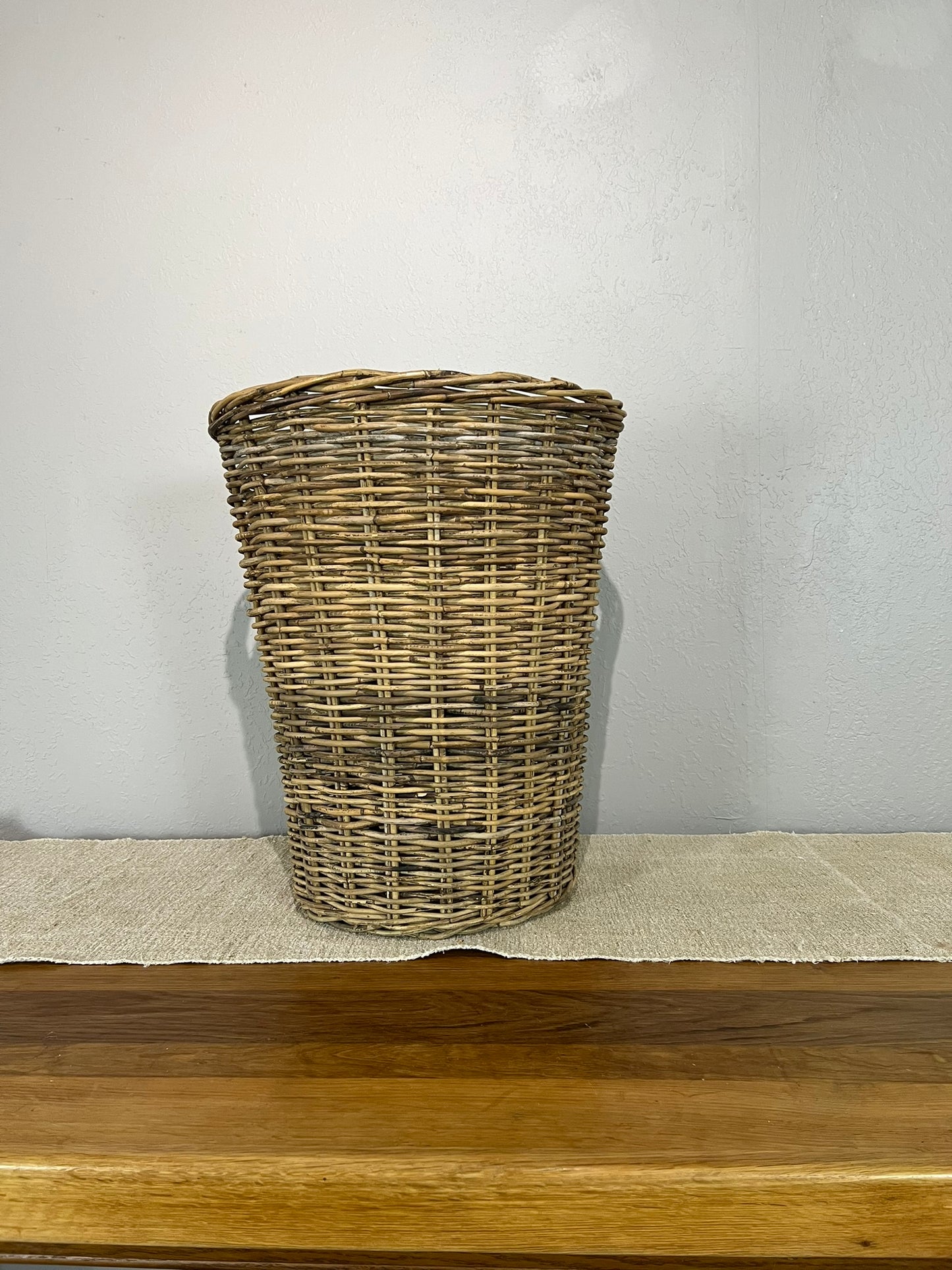 Vintage European Wicker Laundry Basket