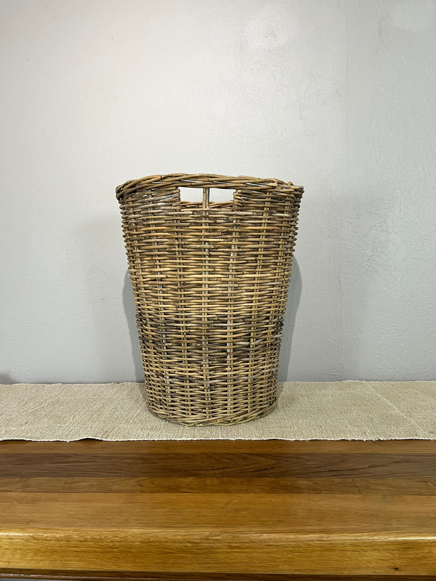 Vintage European Wicker Laundry Basket