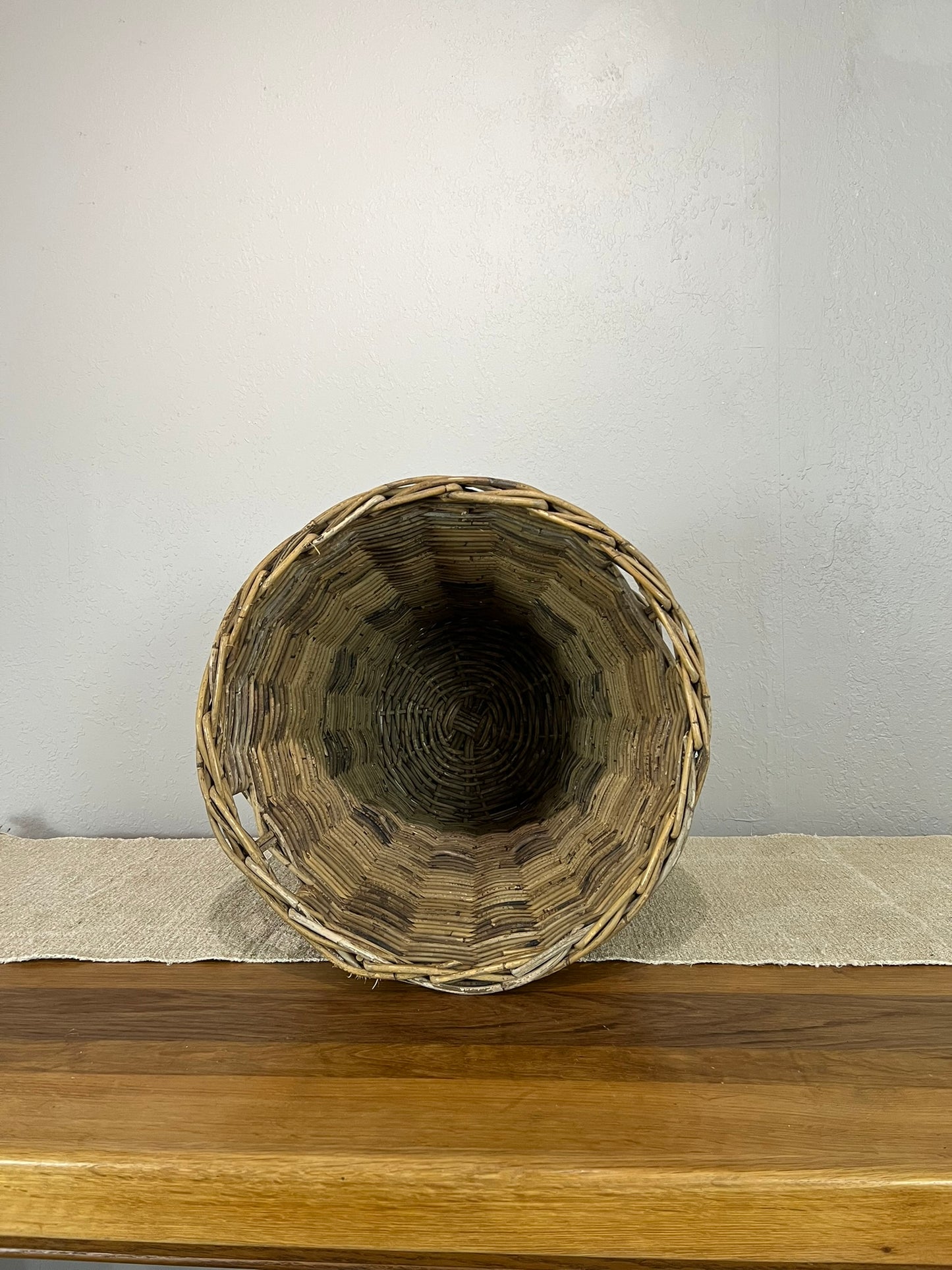 Vintage European Wicker Laundry Basket