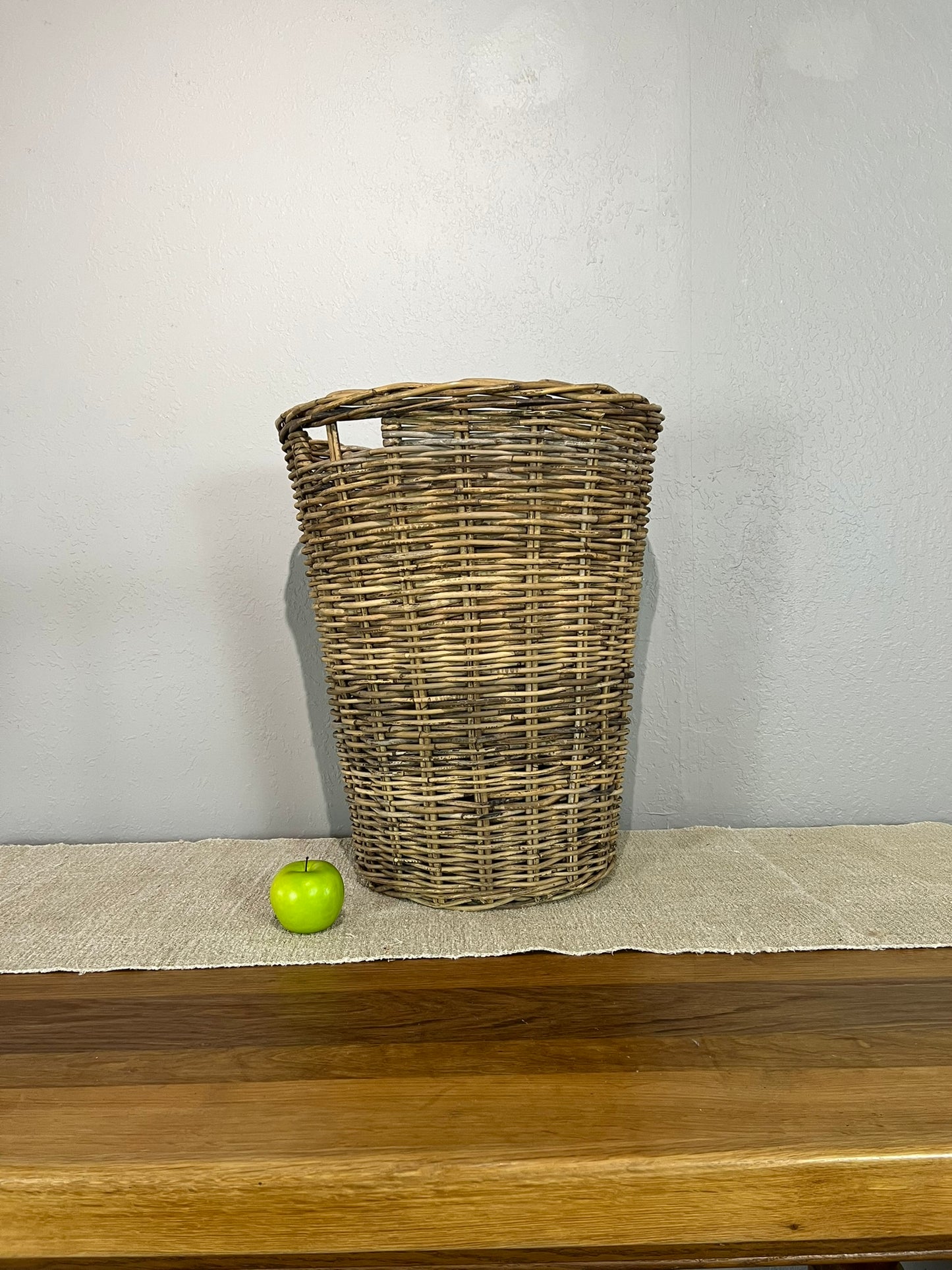 Vintage European Wicker Laundry Basket