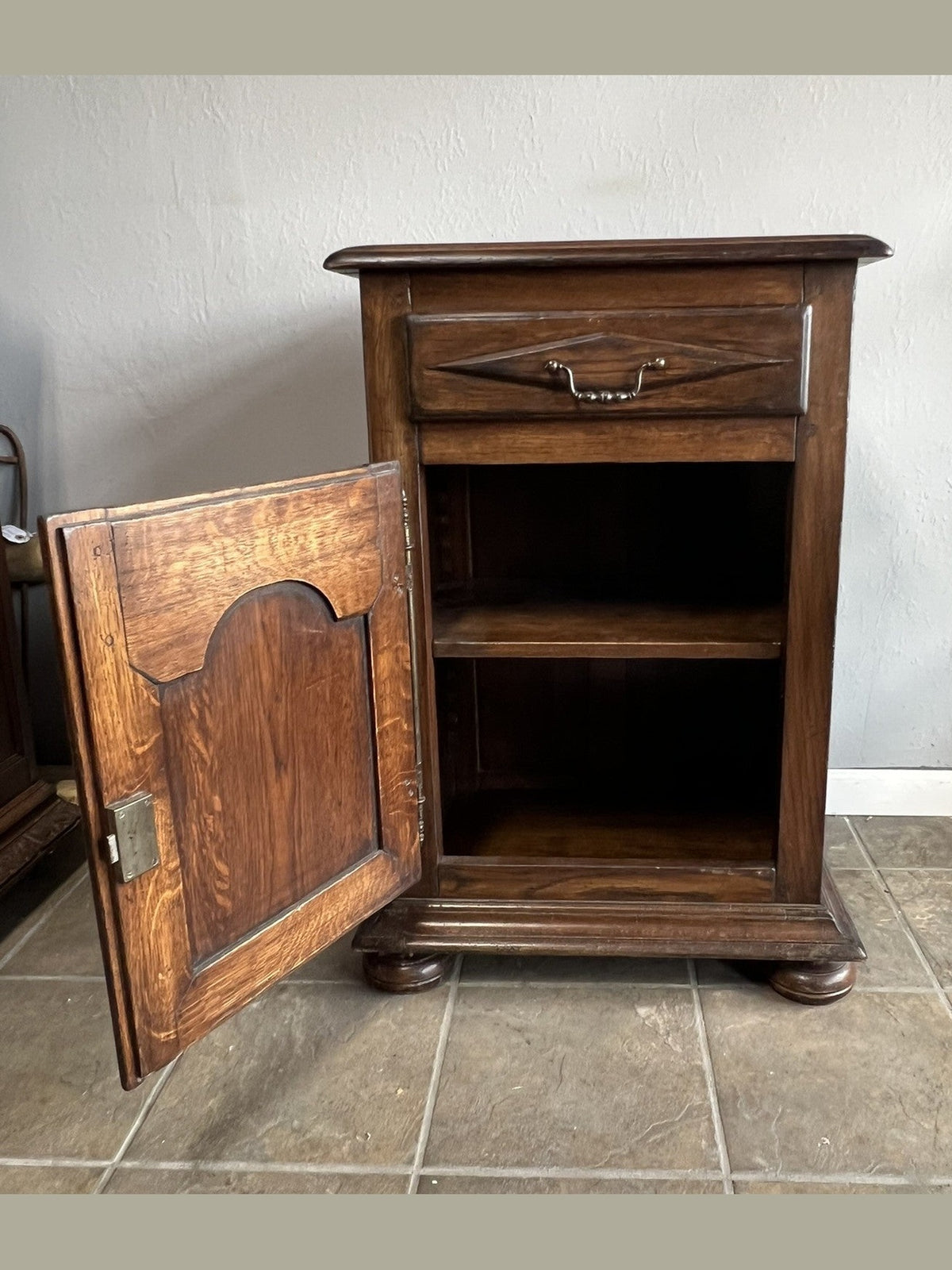 Vintage Belgian Oak Side Cabinet