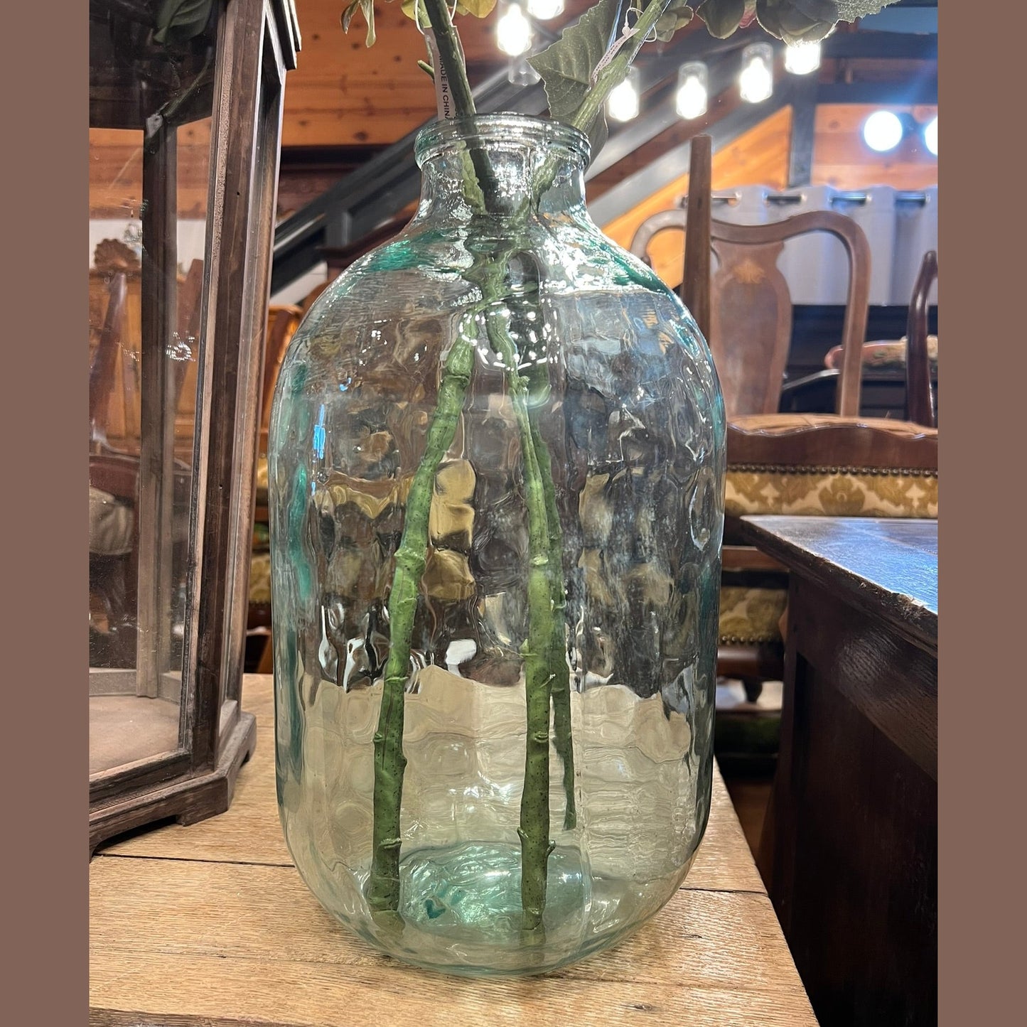 Vintage Hammered Glass Eastern European Demijohn