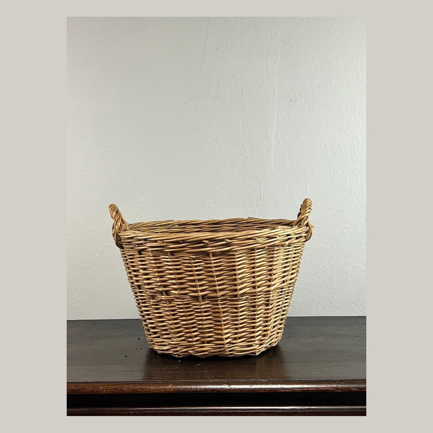 Vintage European Wicker Harvest Basket #6803