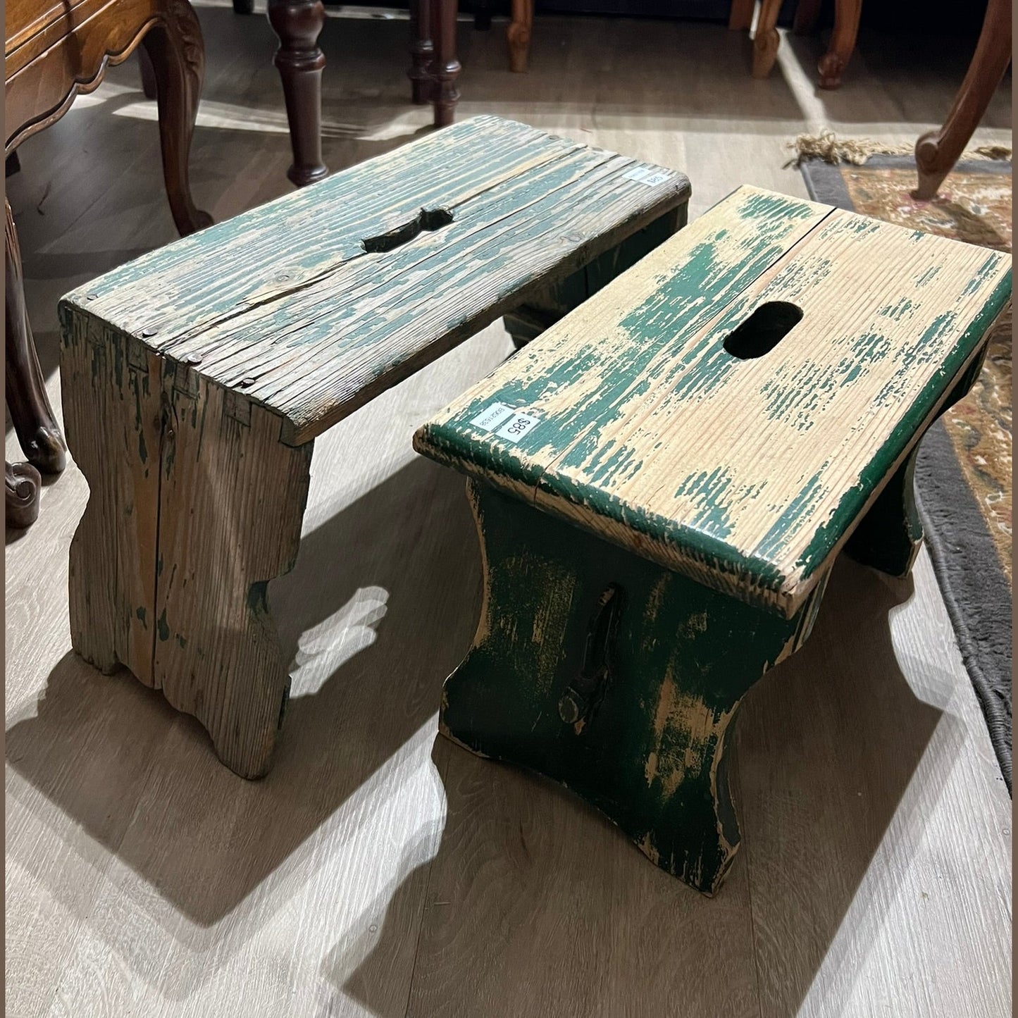 Vintage Hungarian Pine Stools