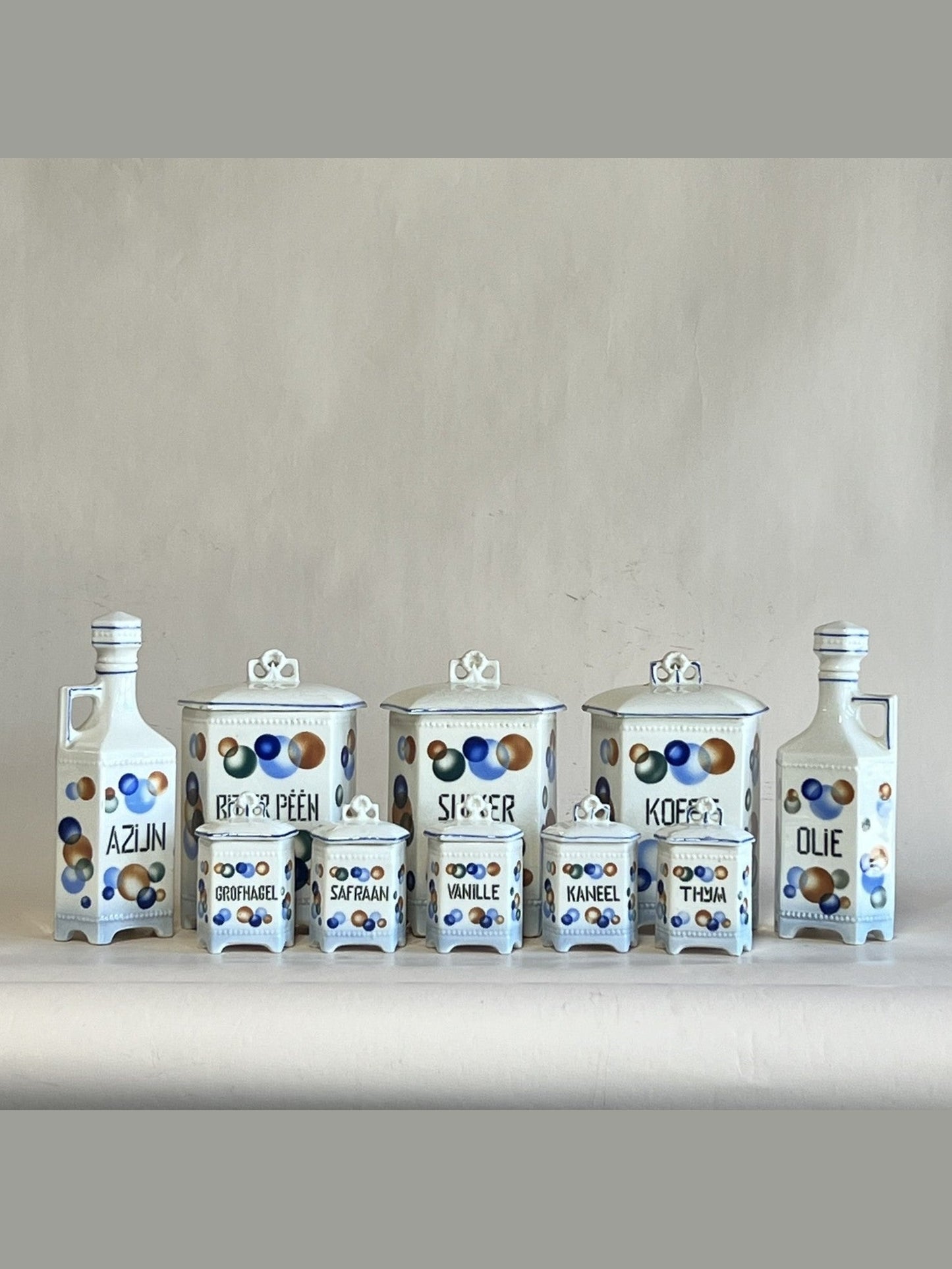 Vintage European Spice Set - Deco Ceramic Set 10 Pieces #242