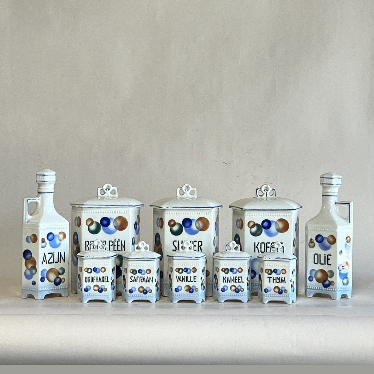 Vintage European Spice Set - Deco Ceramic Set 10 Pieces #242