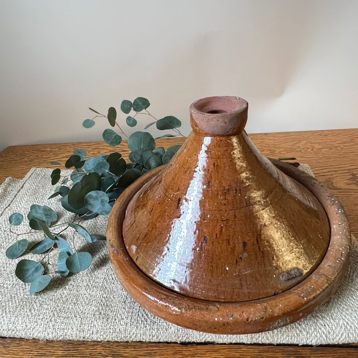 French Terracotta Tandoori-Style Bowl with Lid #02