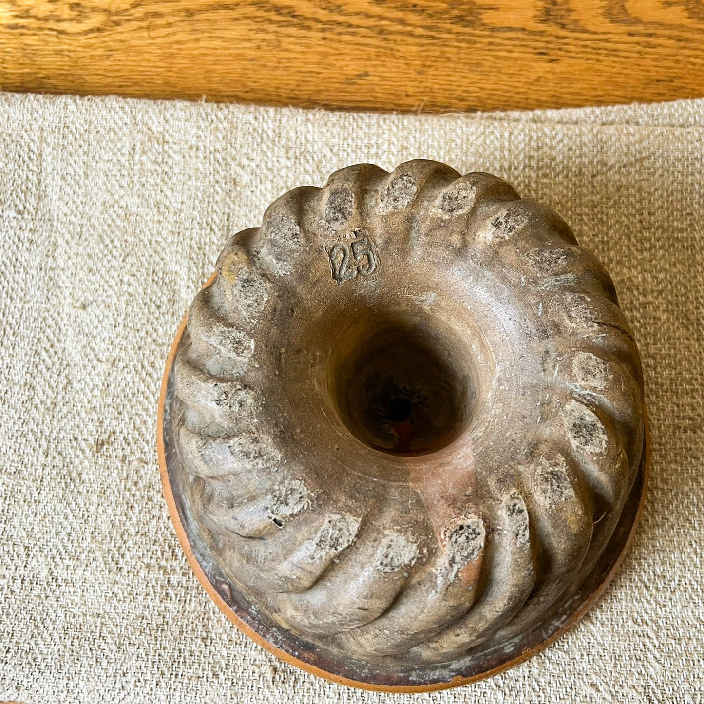 Antique French Terracotta Bundt Cake Mold, #405