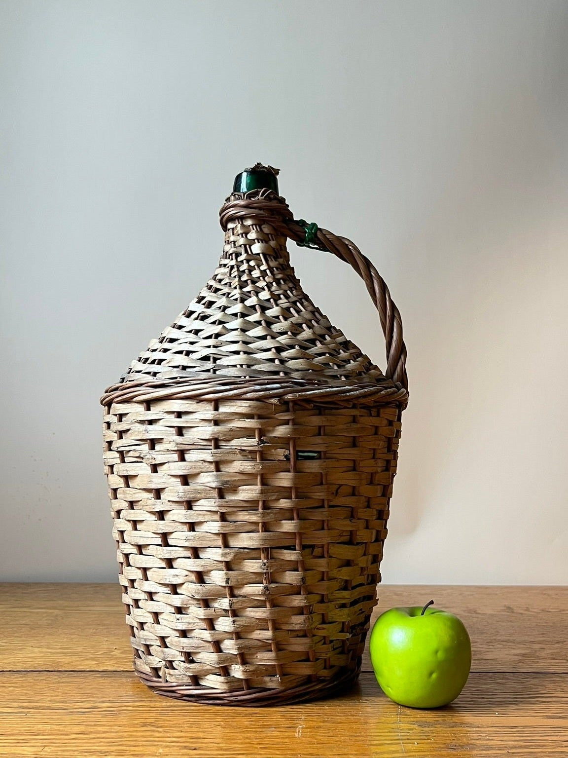 Vintage Large Hungarian Wicker Wine Bottle #51305