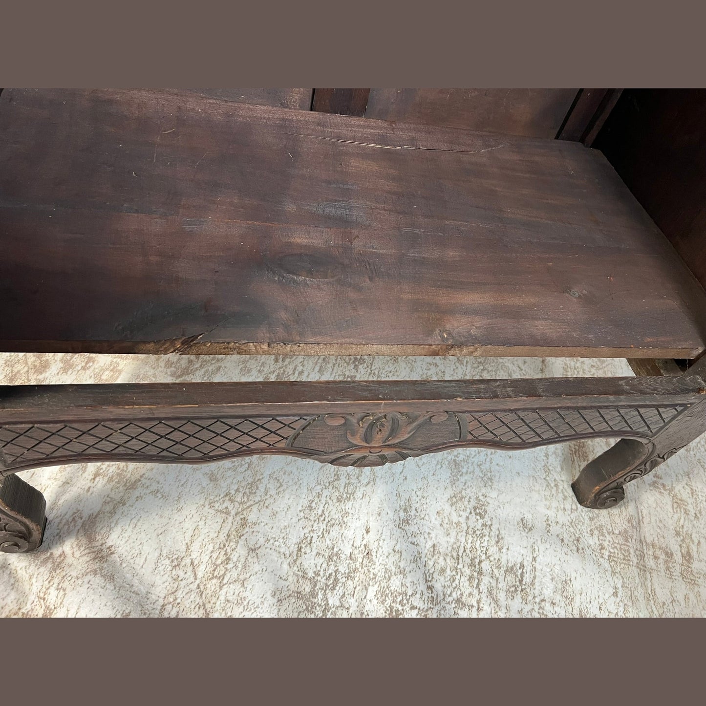 Antique French Provincial Carved Solid Oak Bonnetière