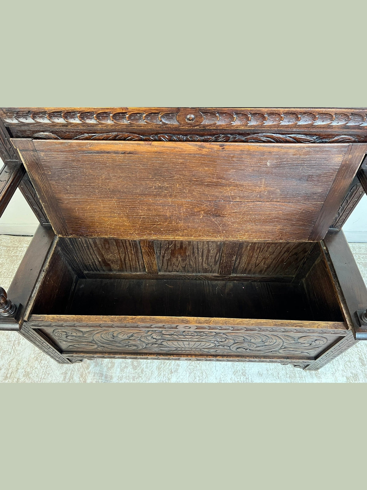 Antique French Normandy Oak Bench Chest