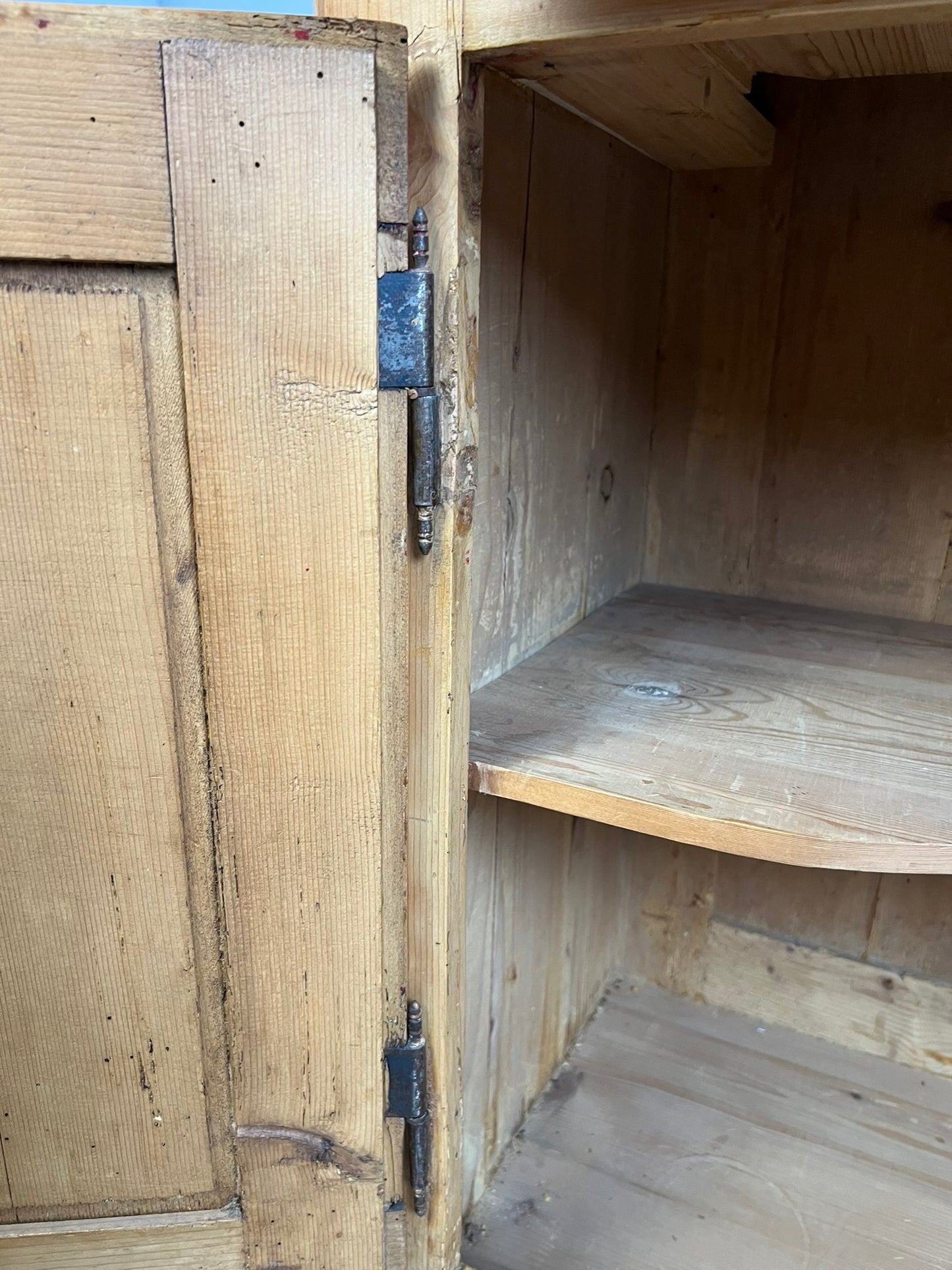 Rustic German Pine Sideboard Cabinet