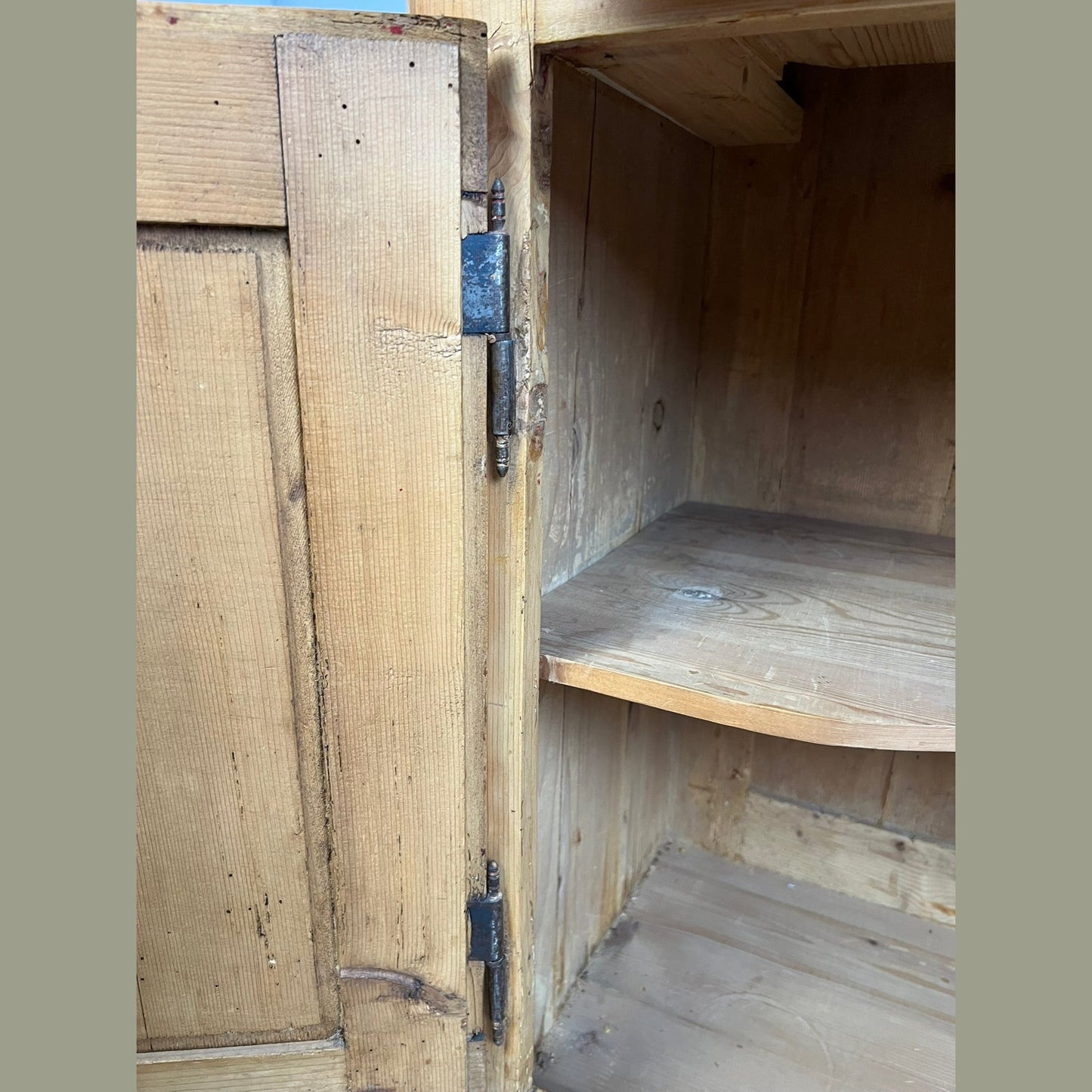 Rustic German Pine Sideboard Cabinet