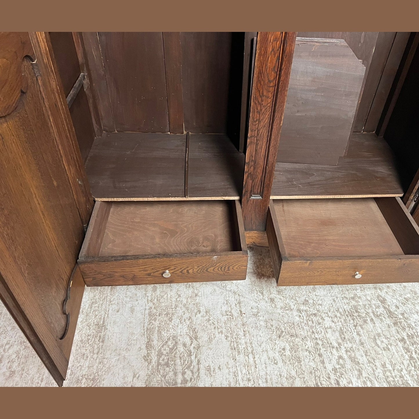 French Provincial Oak Armoire, Circa 1900