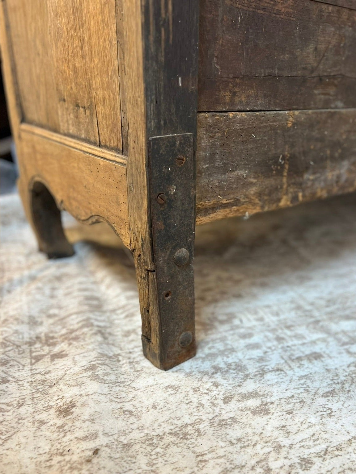 Antique French Provincial Bleached Oak Buffet
