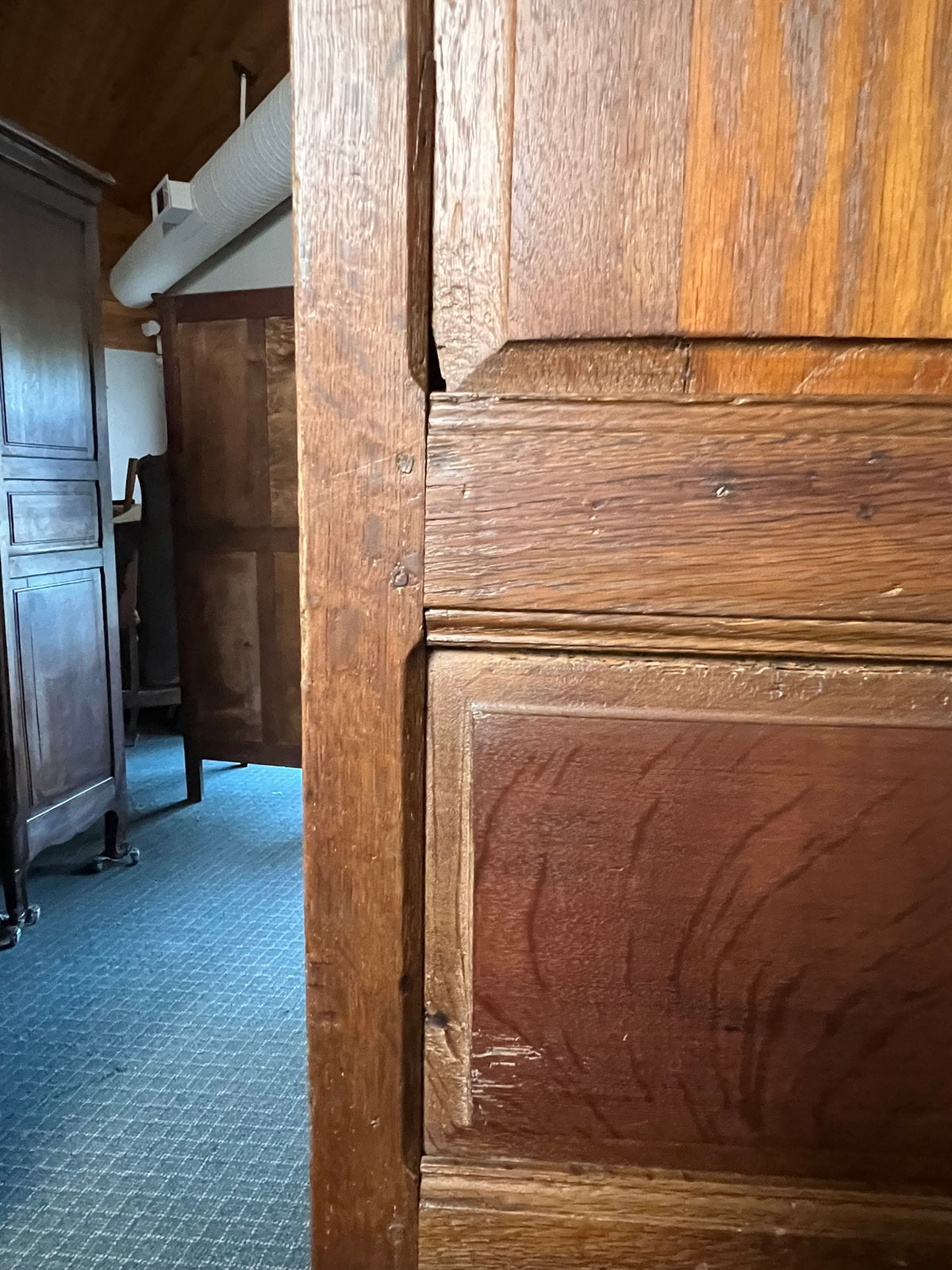 Early 19th-Century French Provincial Solid Oak Armoire