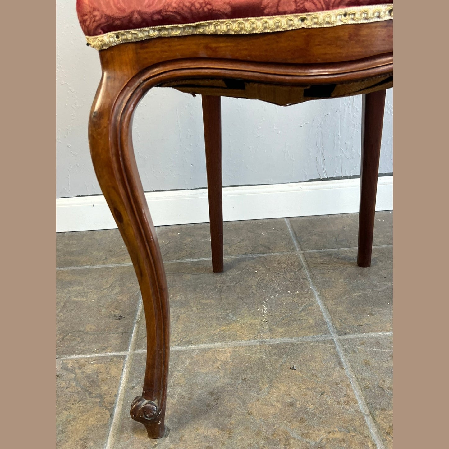 Antique French Walnut Chair Louis XV #598