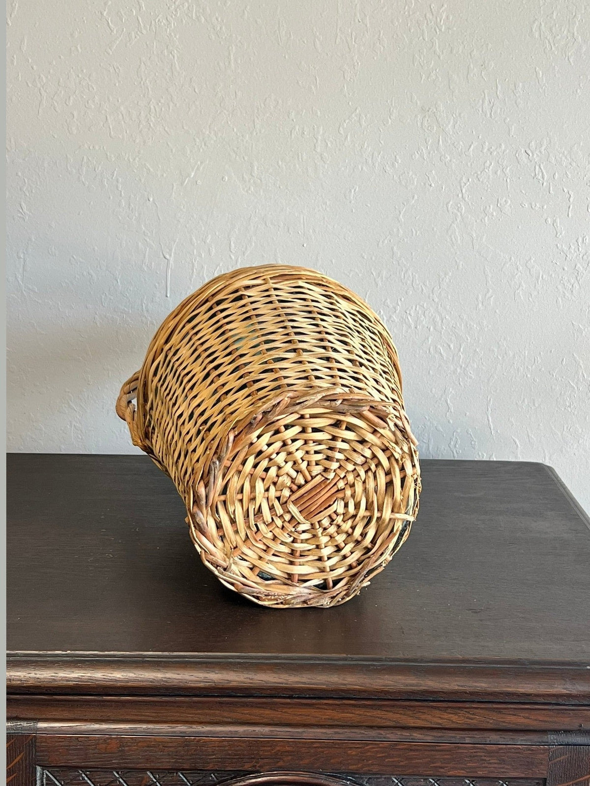 Vintage Large Hungarian Wicker Wine Bottle #51302