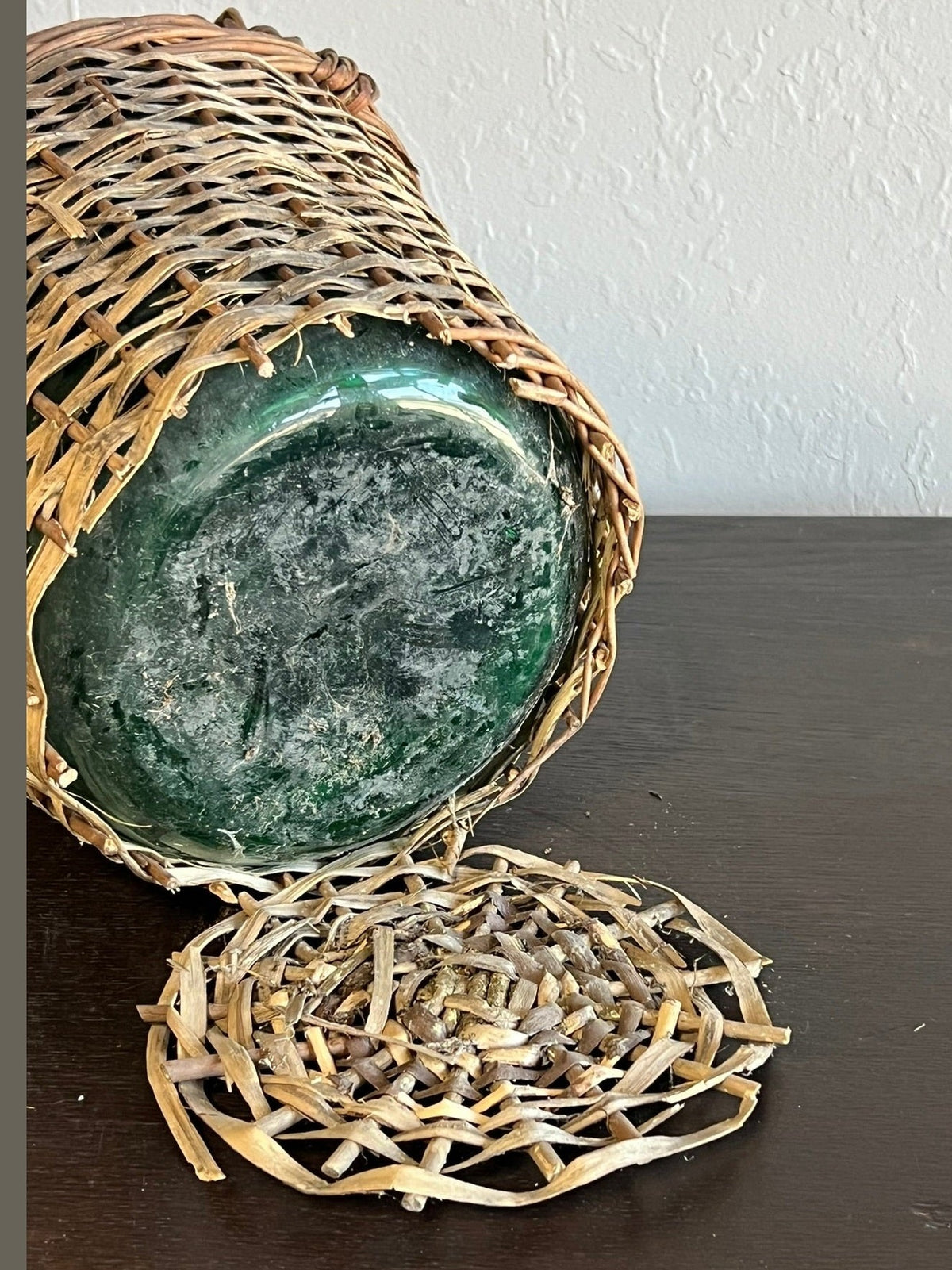 Vintage Medium Hungarian Wicker Wine Bottle #51204